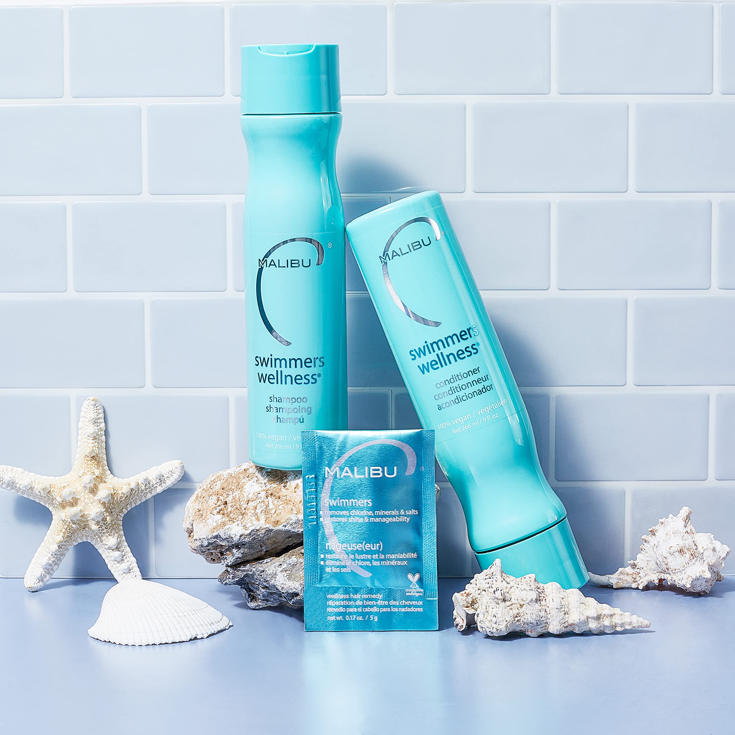 Foto 6 | Remedio De Bienestar Para Nadadores Malibu C Para El Cuidado Del Cabello, 3 Paquetes - Venta Internacional.