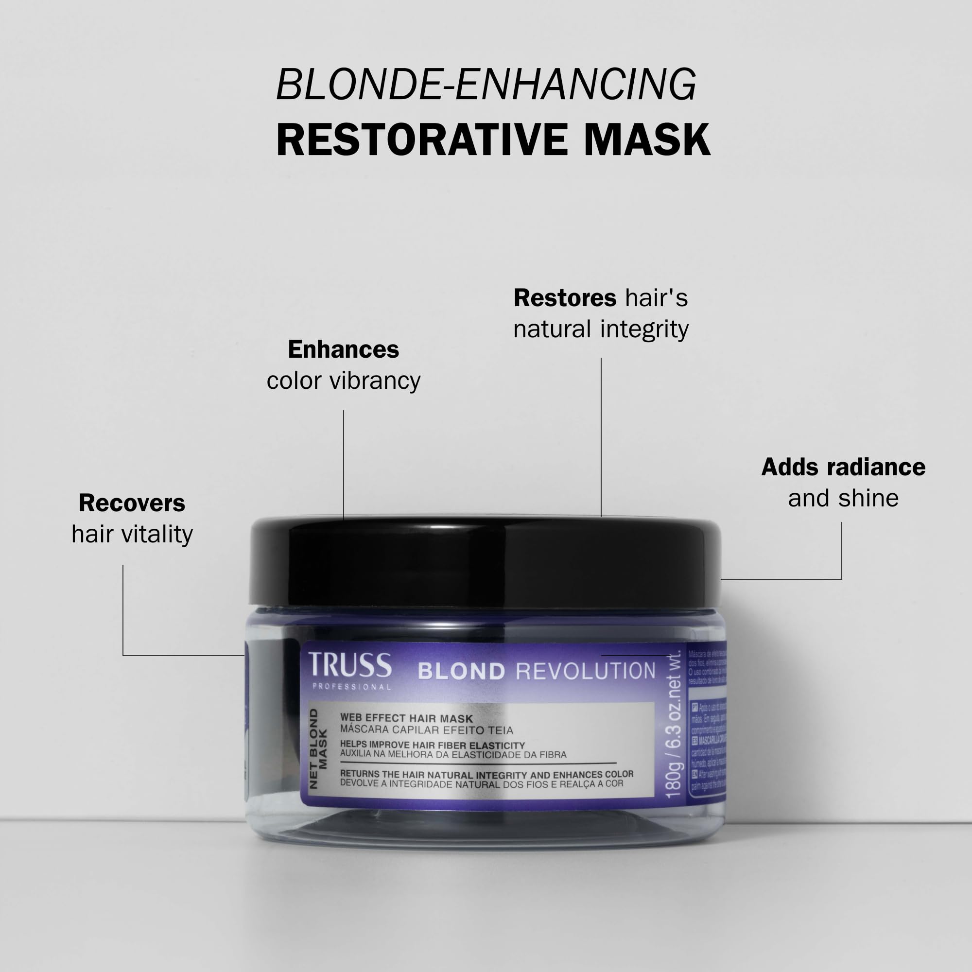 Foto 2 | Mascarilla Capilar Truss Blond Revolution Net Blond Que Realza El Color 185 Ml - Venta Internacional.