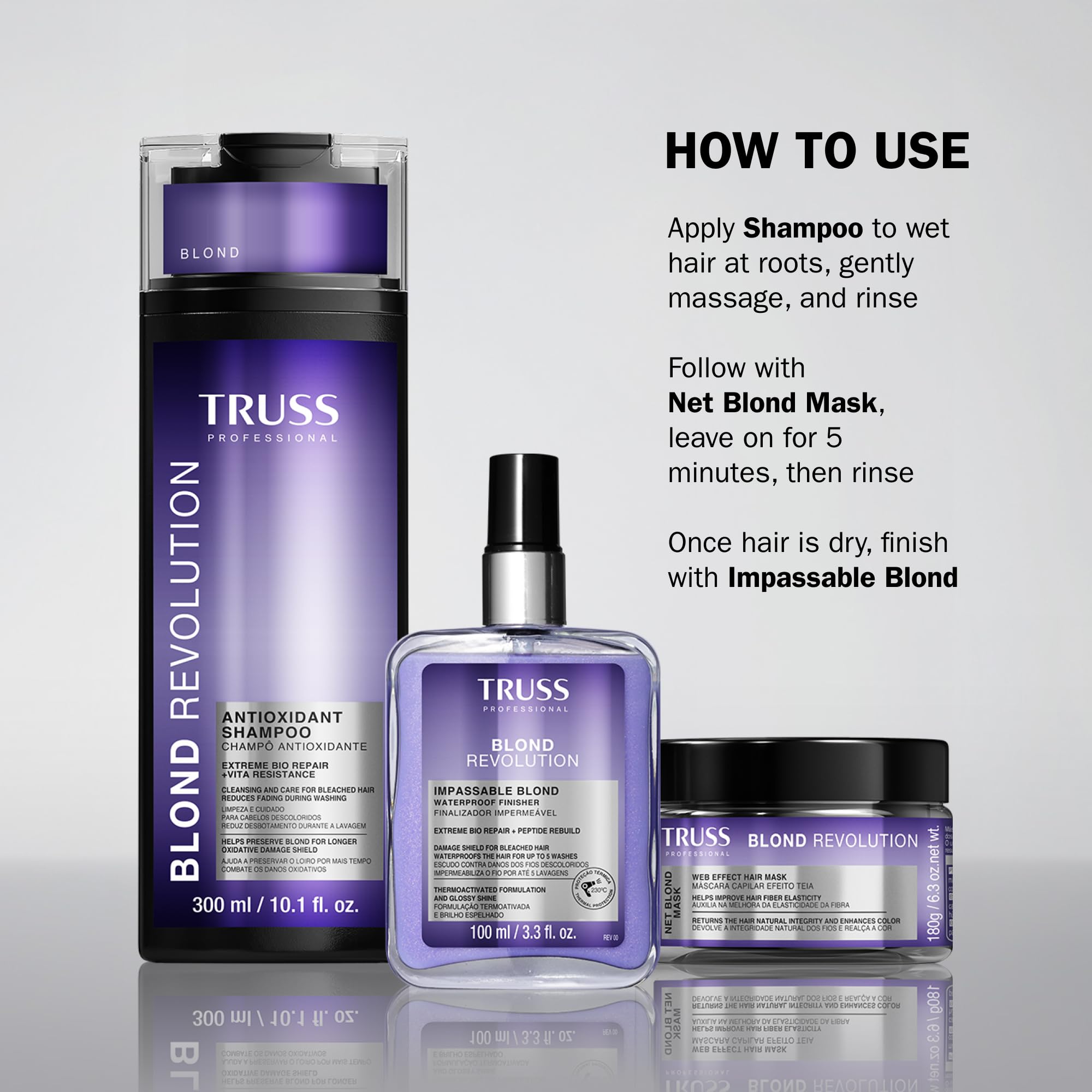 Foto 4 pulgar | Mascarilla Capilar Truss Blond Revolution Net Blond Que Realza El Color 185 Ml - Venta Internacional.