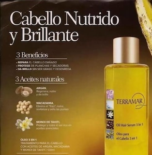 Foto 3 | Aceite Terramar De Argán, Macadamia Y Monoi De Tahití 120ml - Venta Internacional.