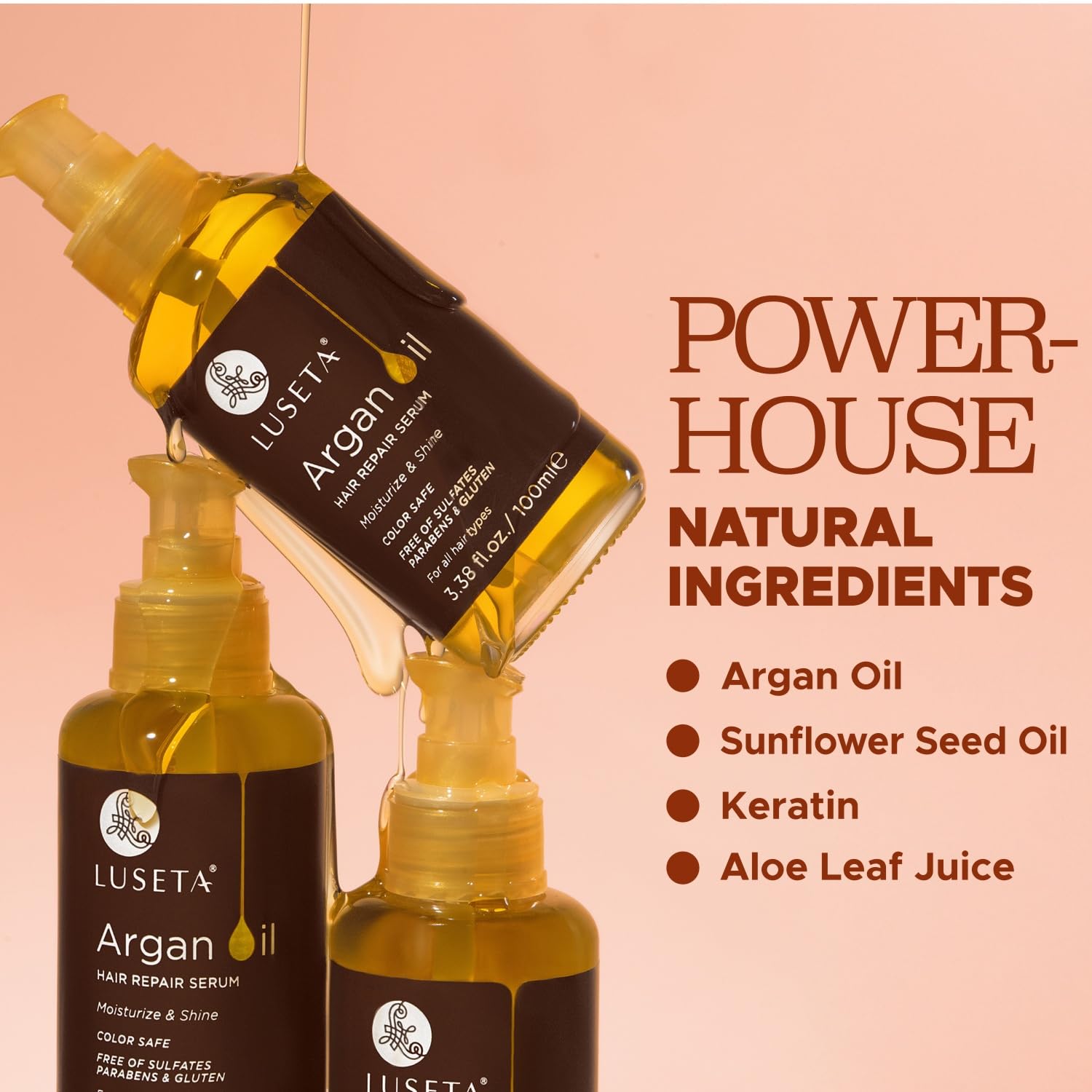 Foto 5 pulgar | Sérum Para El Cabello L Luseta, Aceite De Argán 100% Puro, 100 Ml, Frizzy Control - Venta Internacional.