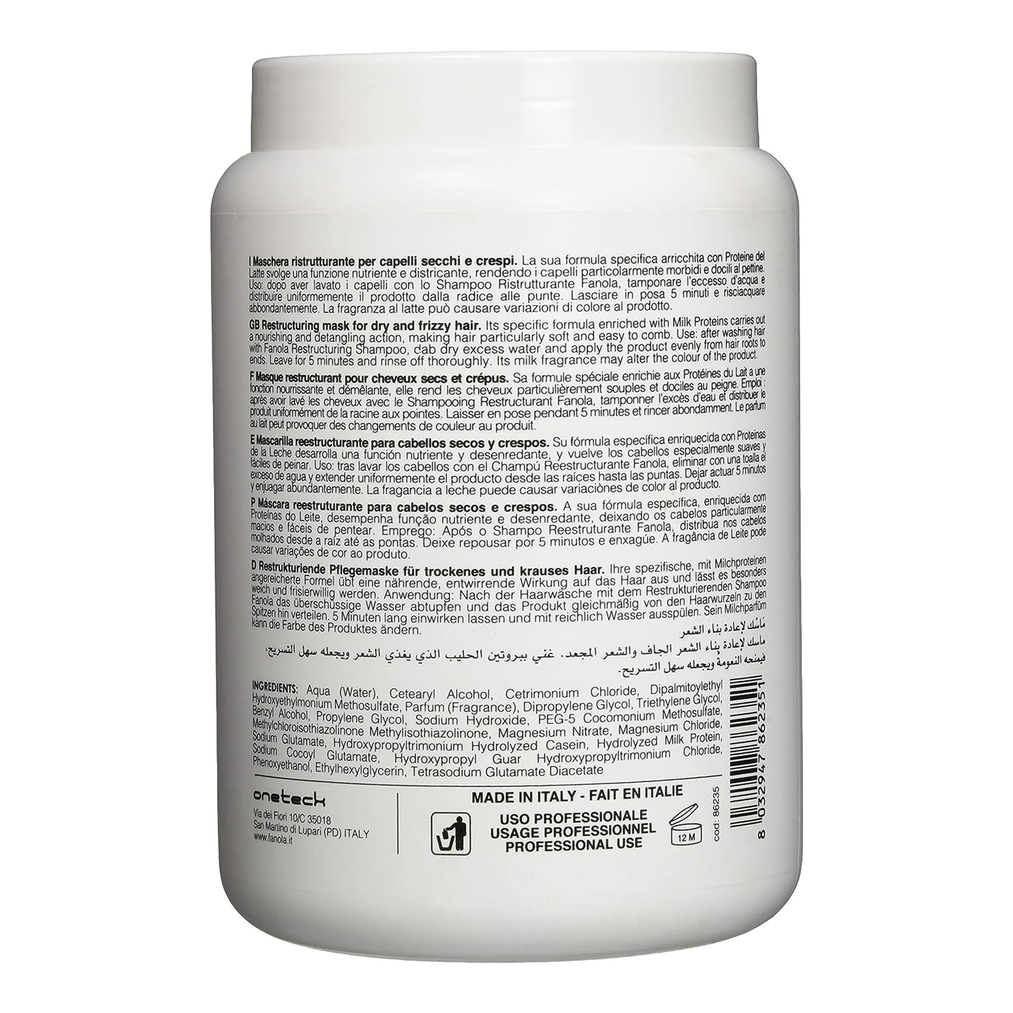 Foto 7 pulgar | Mascarilla Capilar Fanola Nutri Care Reestructurante 1500 Ml Para Cabello Seco - Venta Internacional.