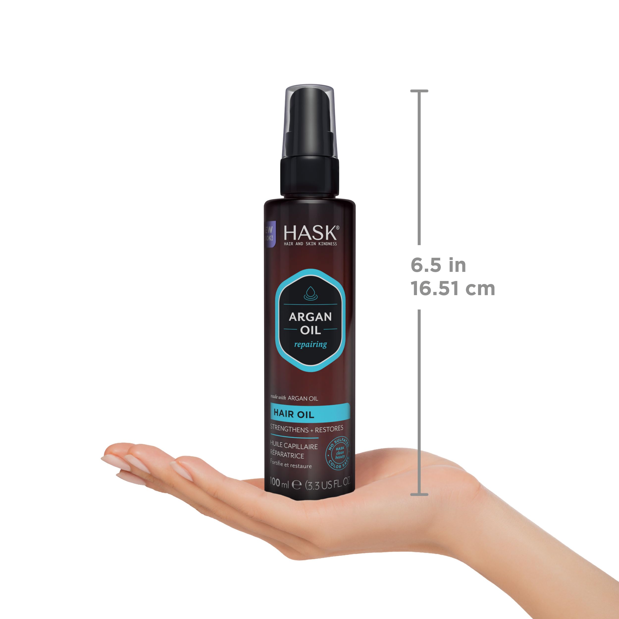 Foto 7 | Aceite Capilar Hask Argán, Reparador, Brillo, Vegano, Seguro Para El Color, Paquete De 3 - Venta Internacional.