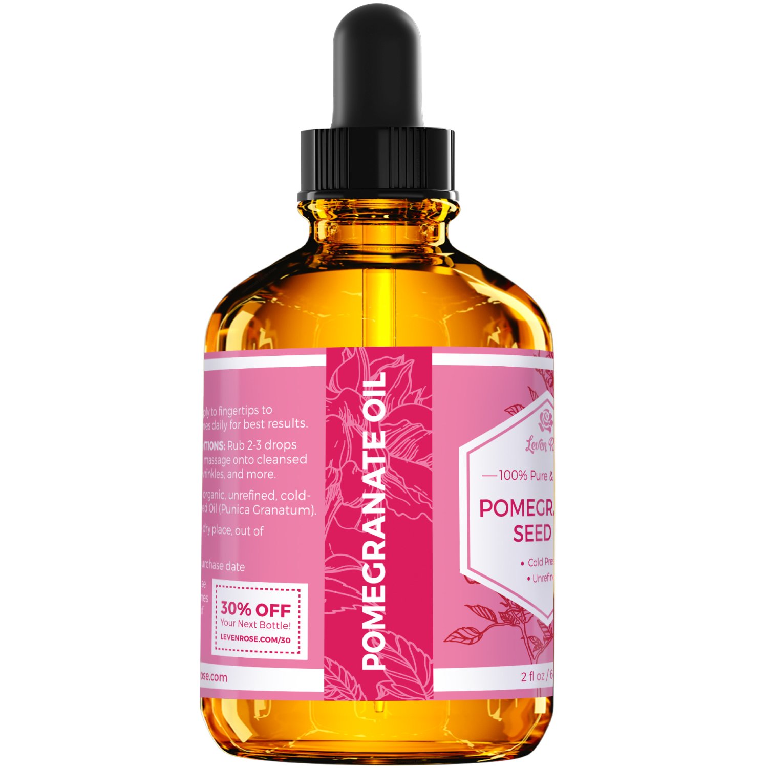 Foto 5 pulgar | Aceite De Semillas De Granada Leven Rose, 60 Ml, 100% Puro, Sin Refinar - Venta Internacional.