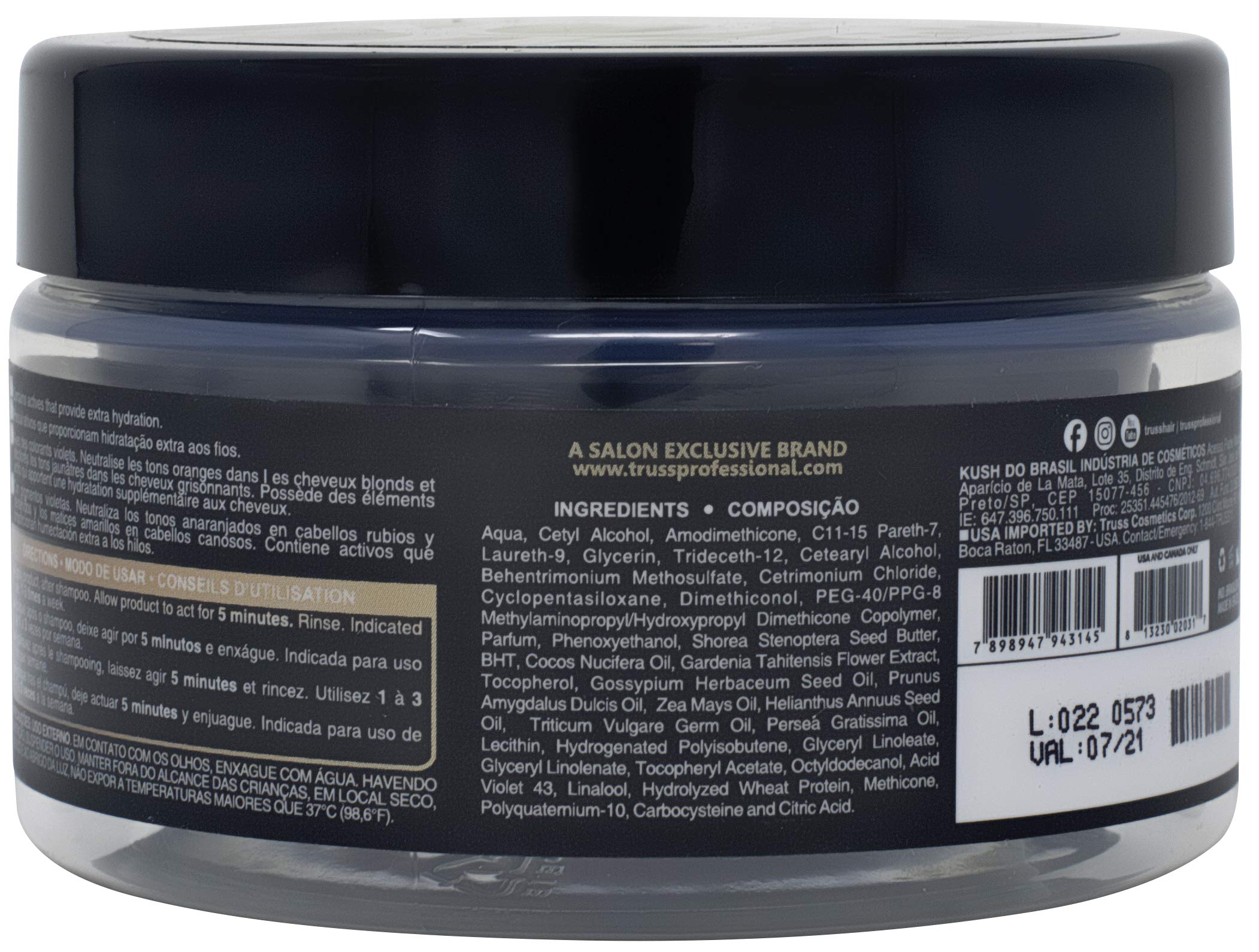 Foto 4 pulgar | Mascarilla Capilar Truss Blond Mask Hydrating + Purple Toner 187ml - Venta Internacional.