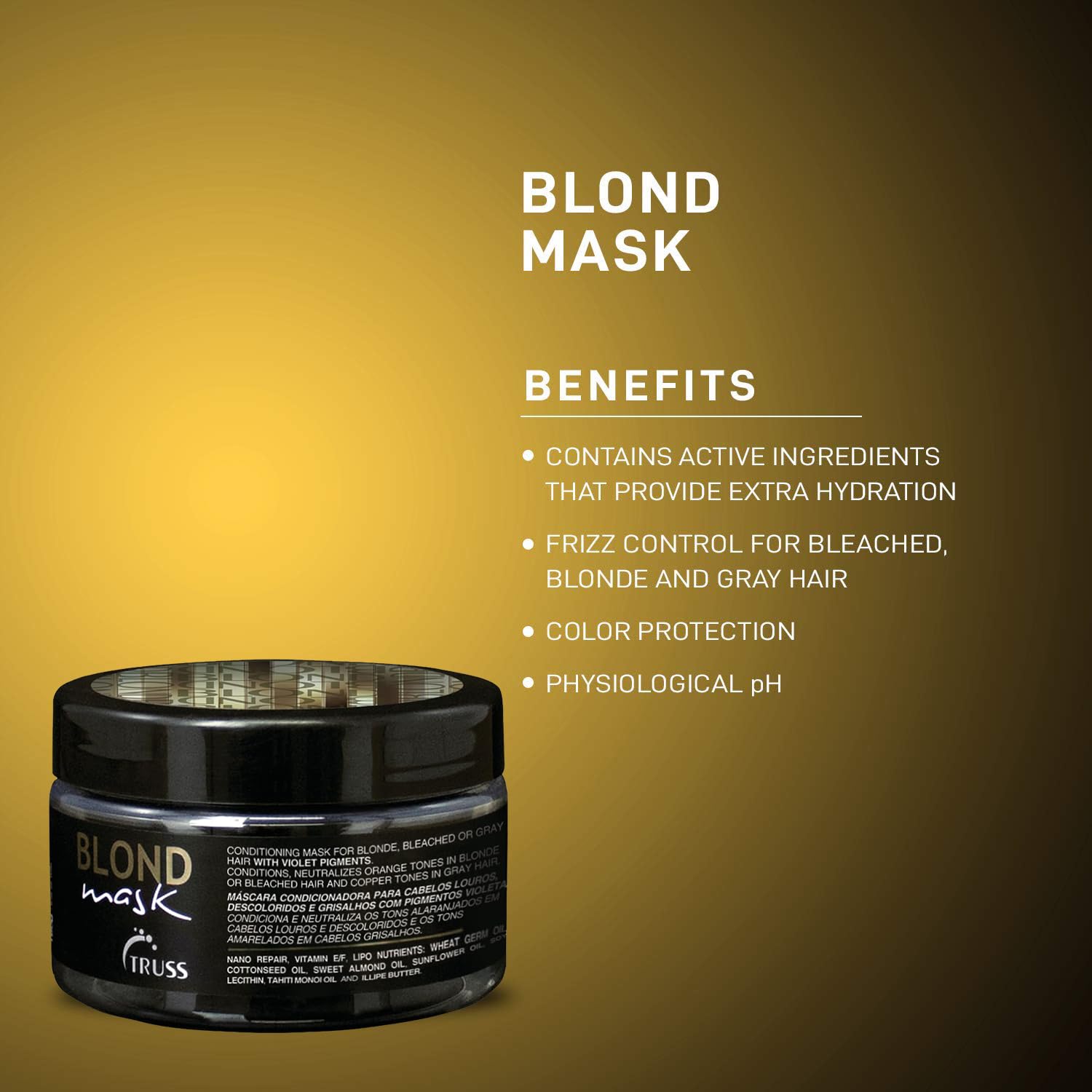 Foto 7 pulgar | Mascarilla Capilar Truss Blond Mask Hydrating + Purple Toner 187ml - Venta Internacional.