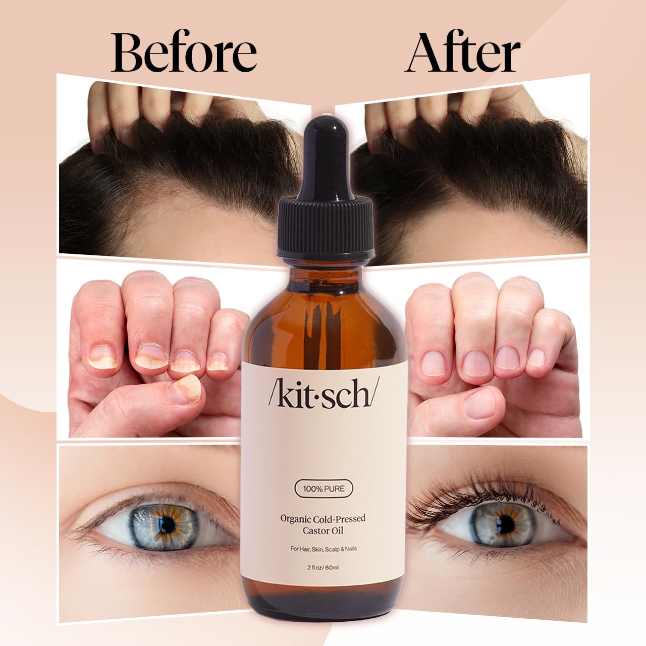 Foto 6 | Aceite de Ricino Orgánico Kitsch Prensado en Frío 60 Ml - Venta Internacional