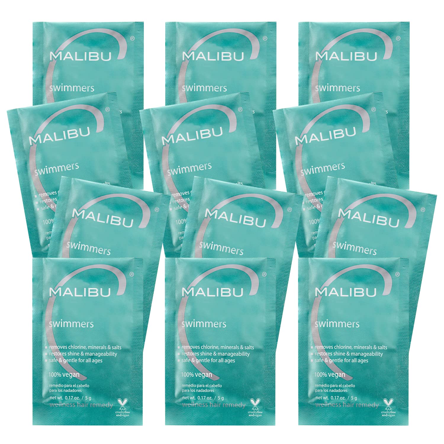 Remedio De Bienestar Para Nadadores Malibu C Para El Cuidado Del Cabello, 12 Paquetes - Venta Internacional.