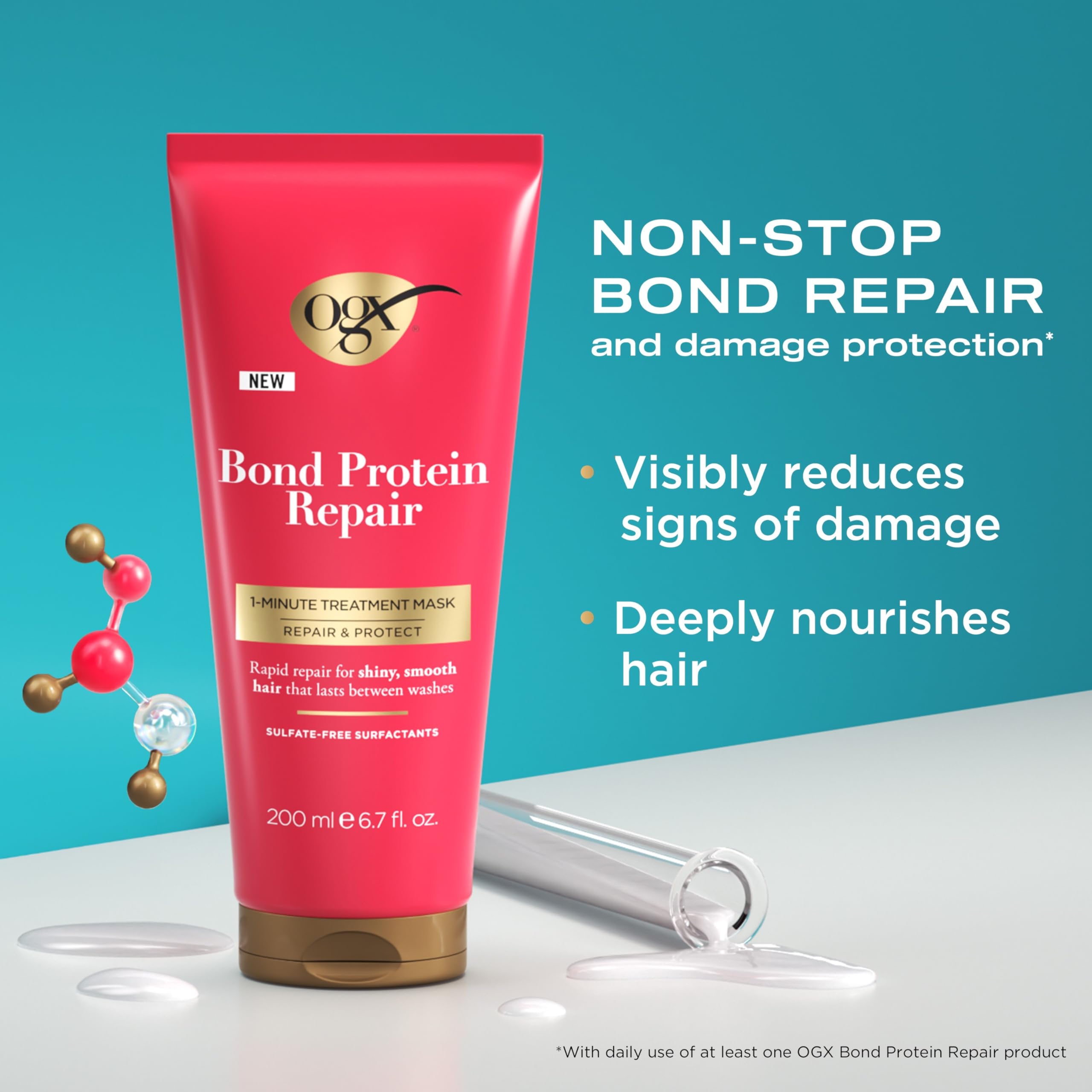 Foto 2 | Mascarilla De Tratamiento Capilar Ogx Repair & Protect, 200 Ml, Sin Sulfatos - Venta Internacional.