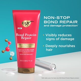 Foto 2 | Mascarilla De Tratamiento Capilar Ogx Repair & Protect, 200 Ml, Sin Sulfatos - Venta Internacional.