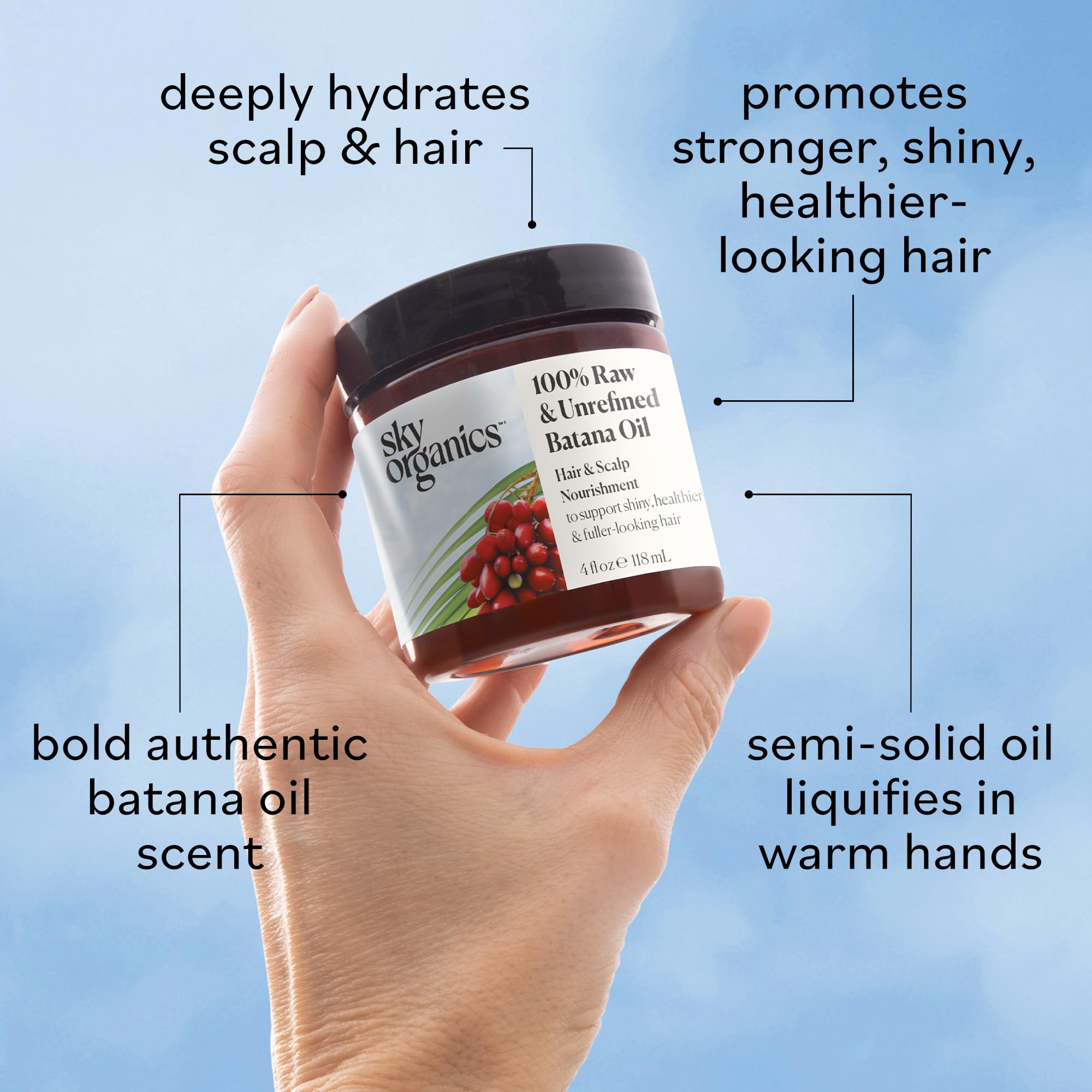 Foto 4 pulgar | Aceite De Batana Sky Organics 120 Ml, 100% Crudo Y Sin Refinar, Vegano - Venta Internacional.