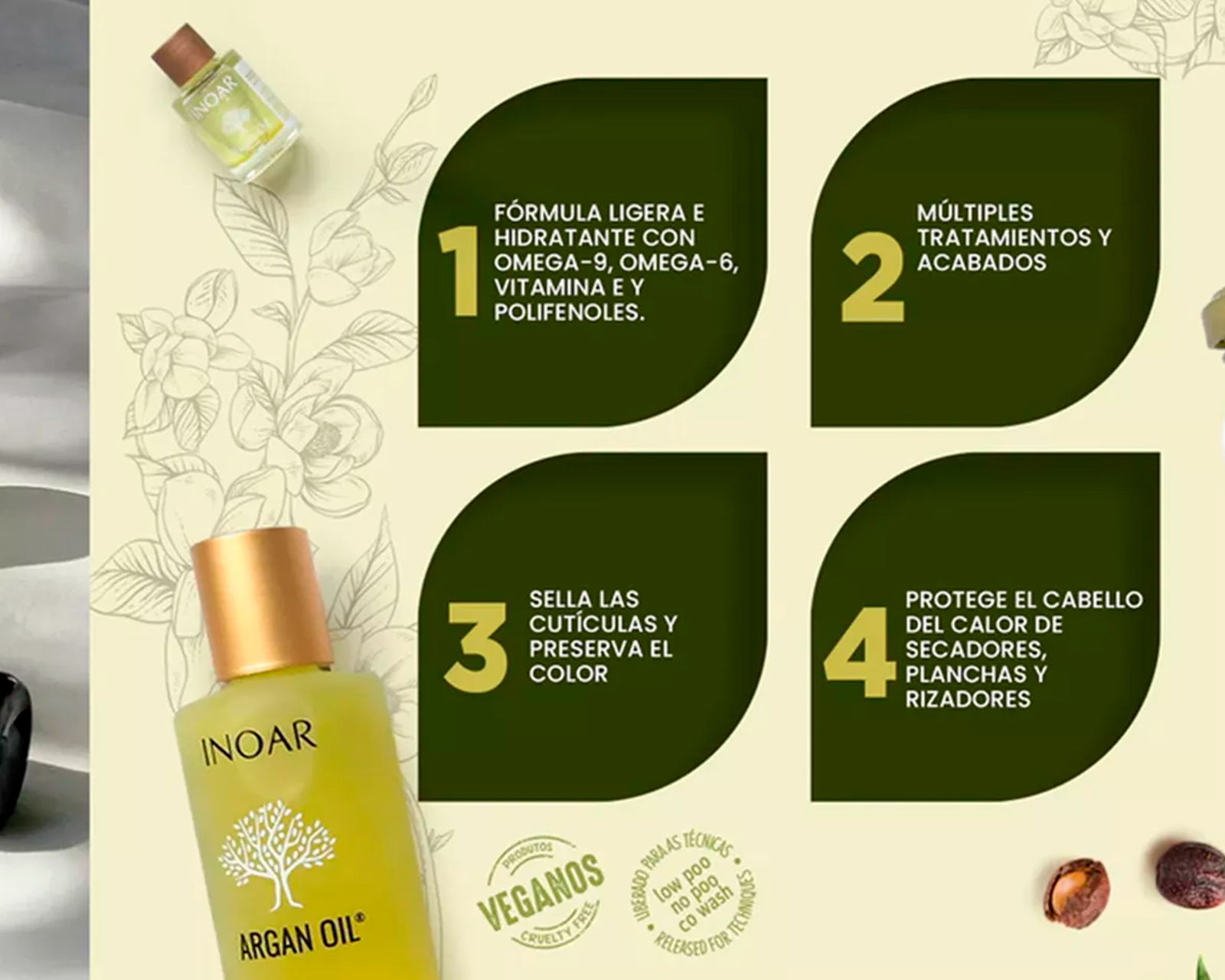 Foto 4 pulgar | Inoar Aceite De Argan Óleo De Tratamiento Hidratante Protector 60ml