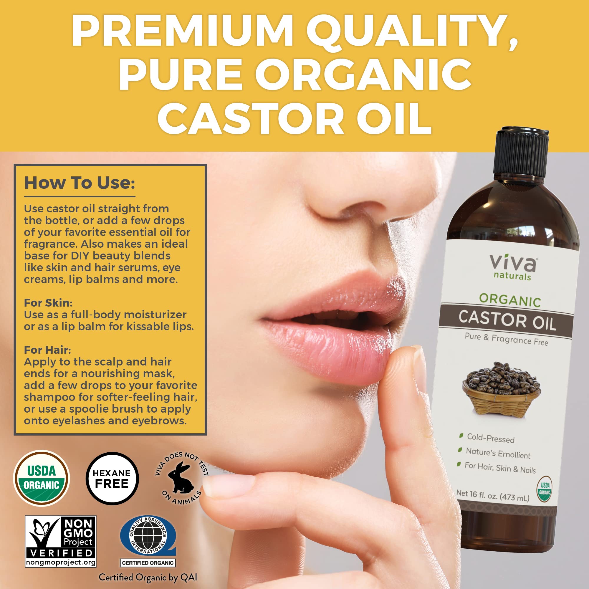 Foto 7 pulgar | Aceite de Ricino Viva Naturals Organic 473 Ml - Venta Internacional