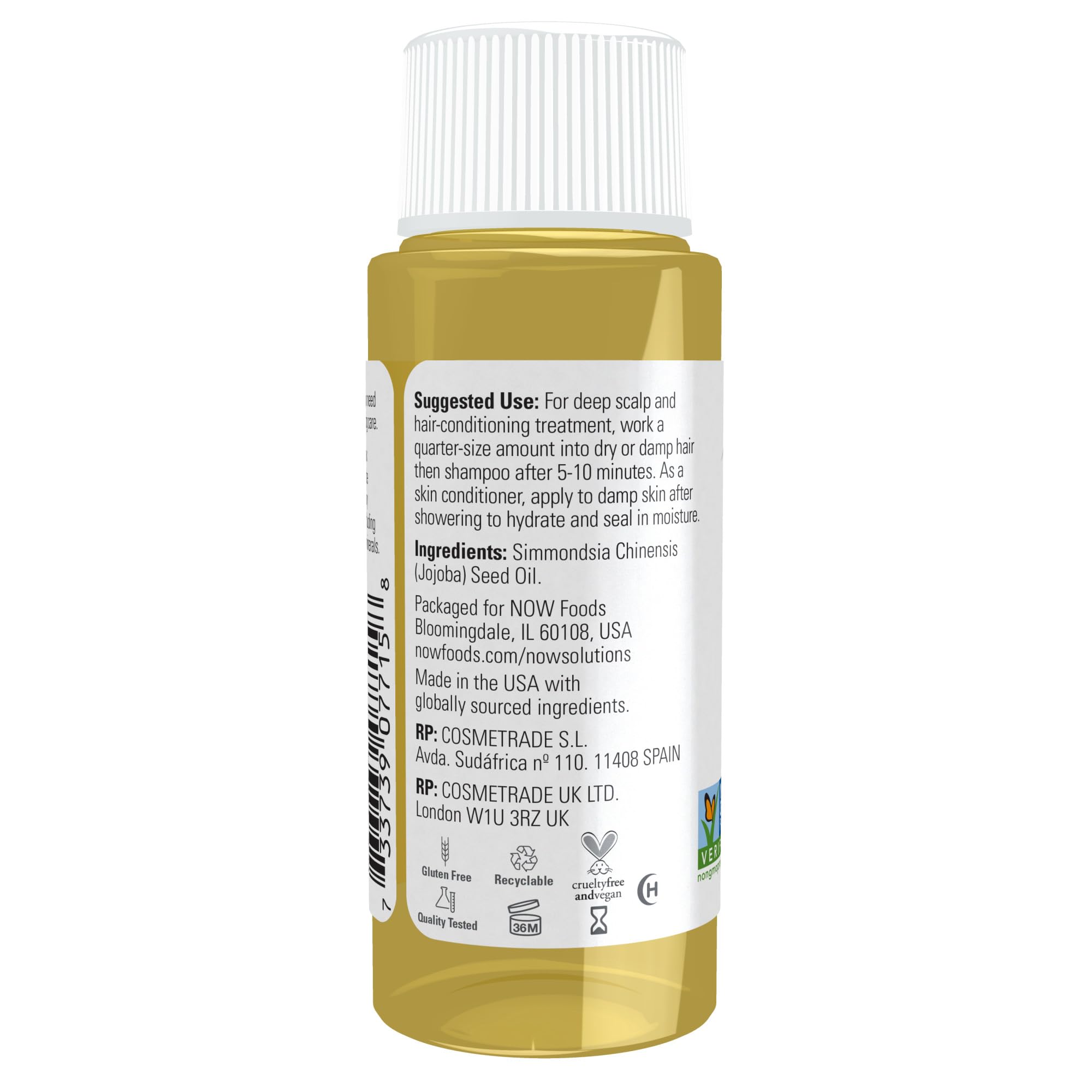 Foto 3 pulgar | Aceite De Jojoba Now Solutions, Hidratante 100% Puro, 30 Ml - Venta Internacional.