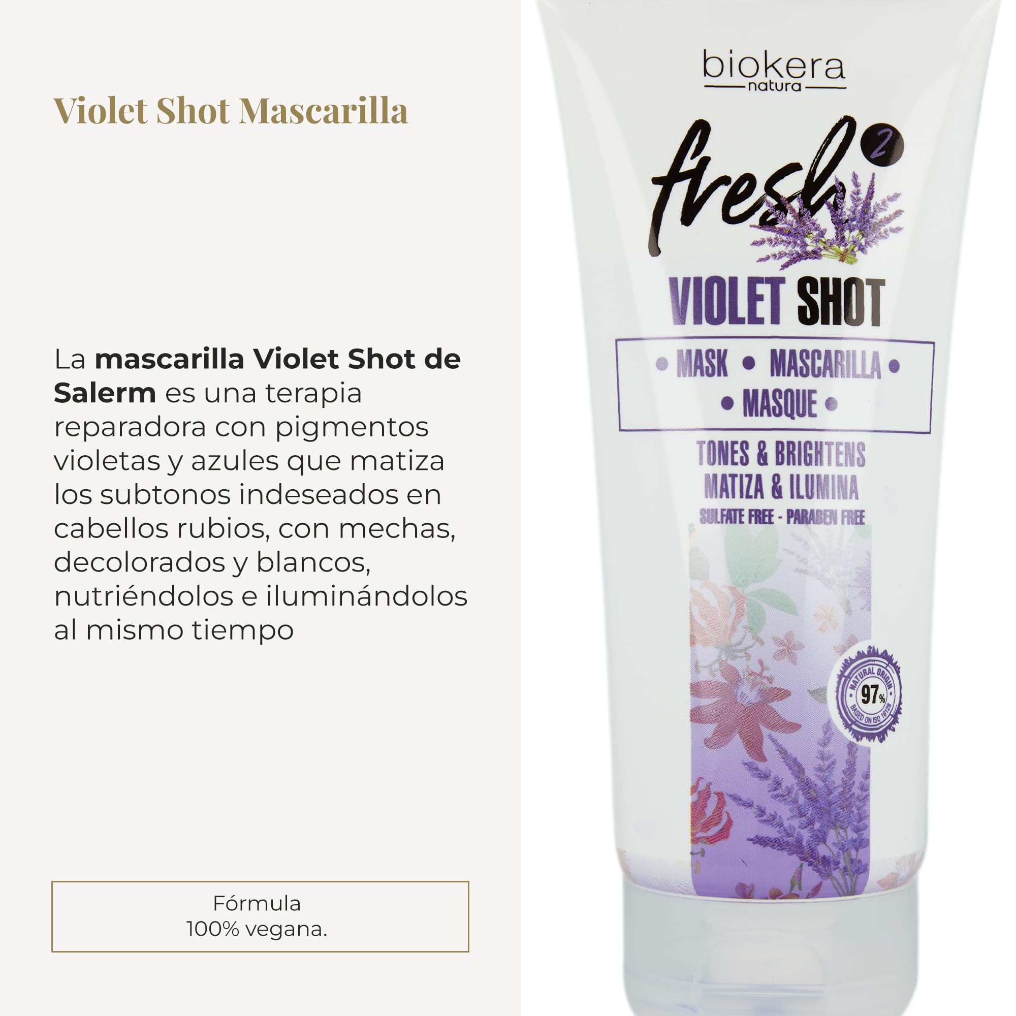 Foto 3 pulgar | Mascarilla Capilar Salerm Biokera Fresh Violet Shot 200 Ml - Venta Internacional.