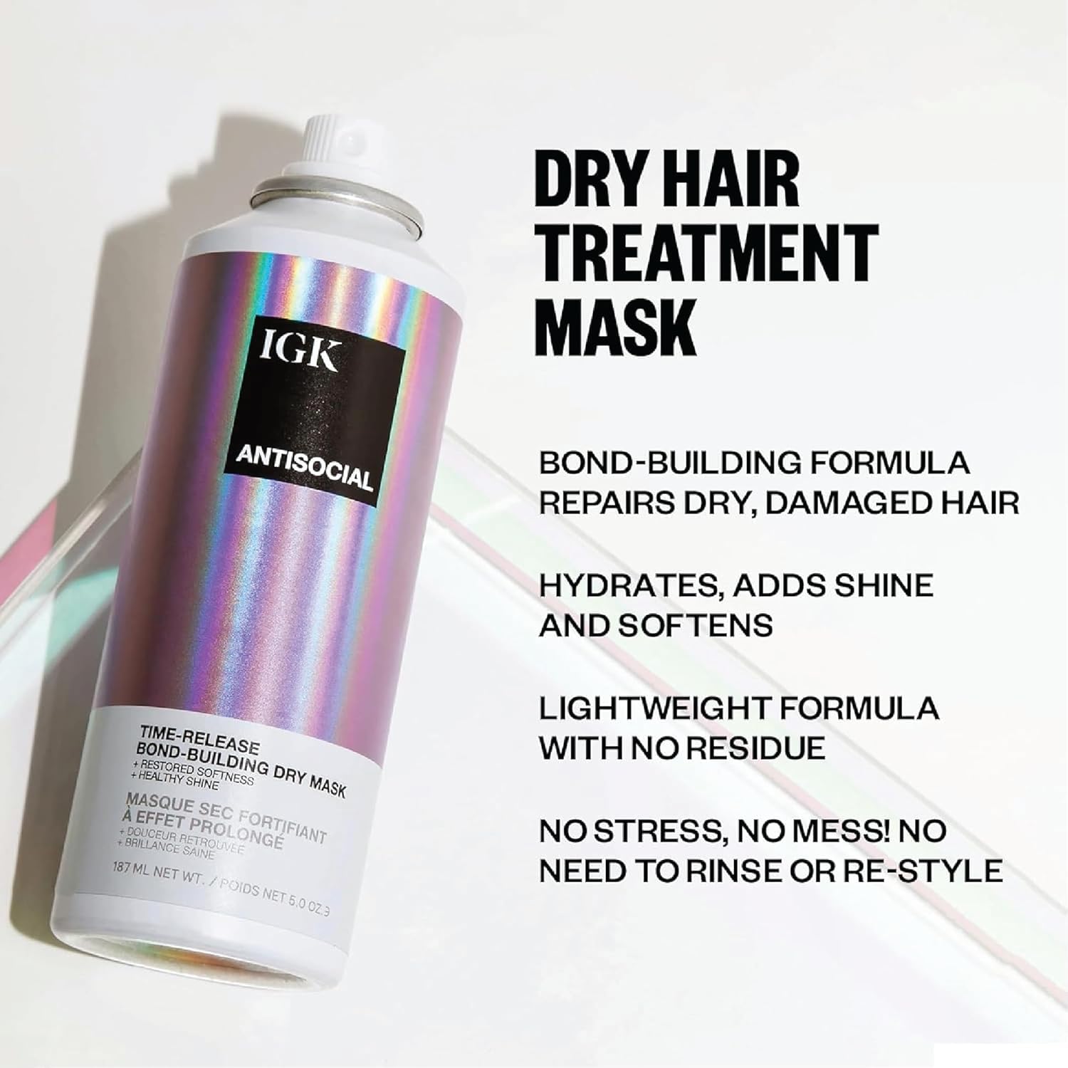 Foto 3 pulgar | Mascarilla Para Cabello Seco Igk Antisocial Leave-in Overnight 150 Ml X2 - Venta Internacional.