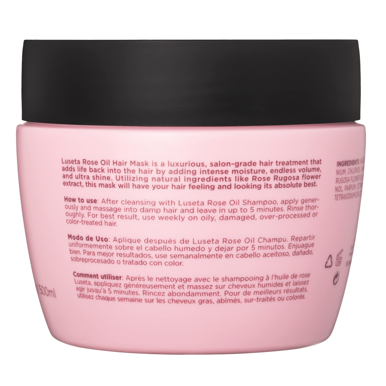 Foto 7 pulgar | Mascarilla Capilar Luseta Con Aceite De Rosa Hidratante Y Humectante, 500 Ml - Venta Internacional.