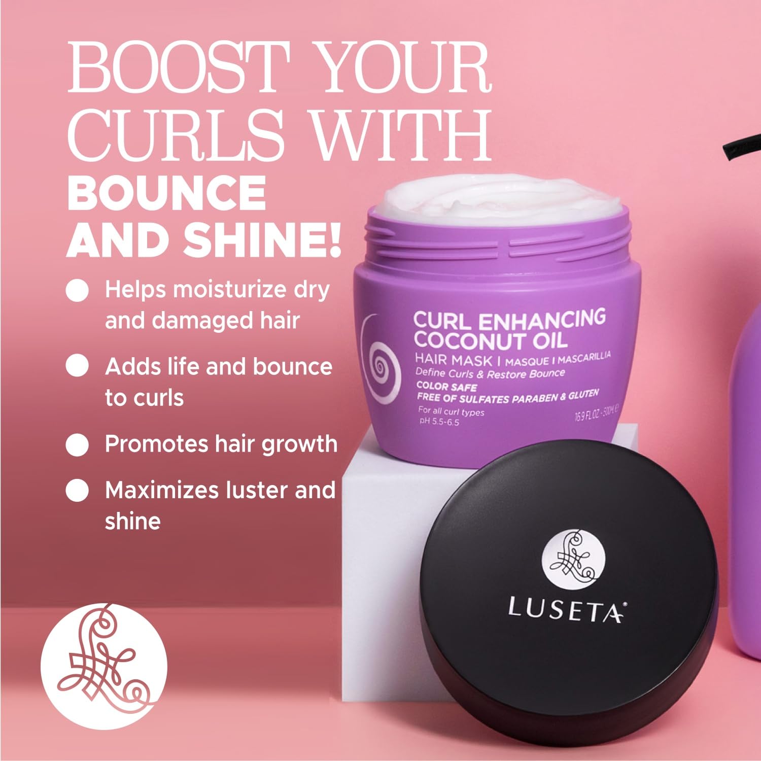 Foto 4 pulgar | Mascarilla Capilar Luseta Curly Smooth Hidratante 500 Ml Anti-encrespamiento - Venta Internacional.
