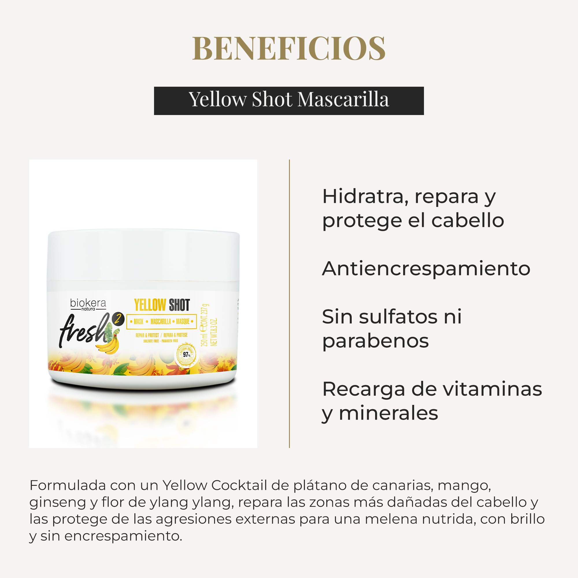 Foto 4 pulgar | Mascarilla Capilar Salerm Deep Repair Biokera Fresh Yellow Shot 250 Ml - Venta Internacional.