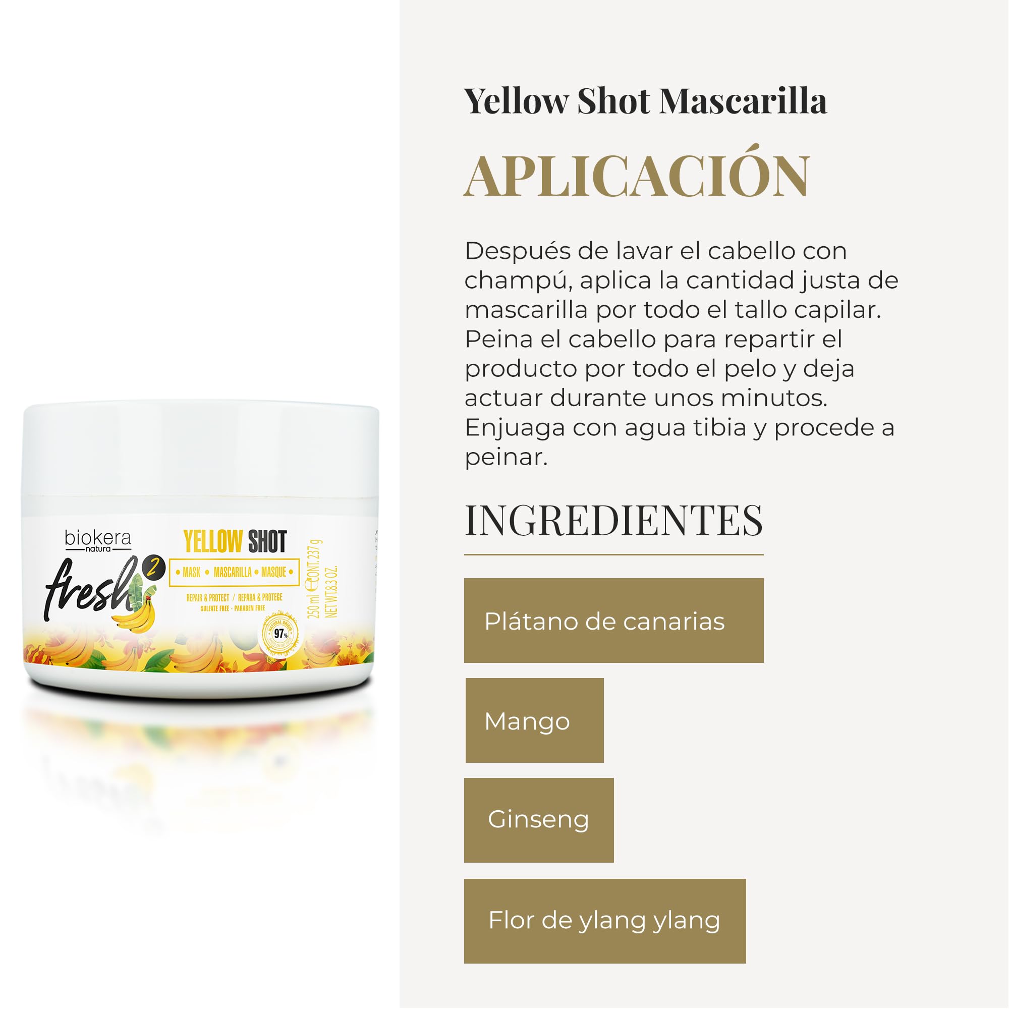Foto 5 pulgar | Mascarilla Capilar Salerm Deep Repair Biokera Fresh Yellow Shot 250 Ml - Venta Internacional.