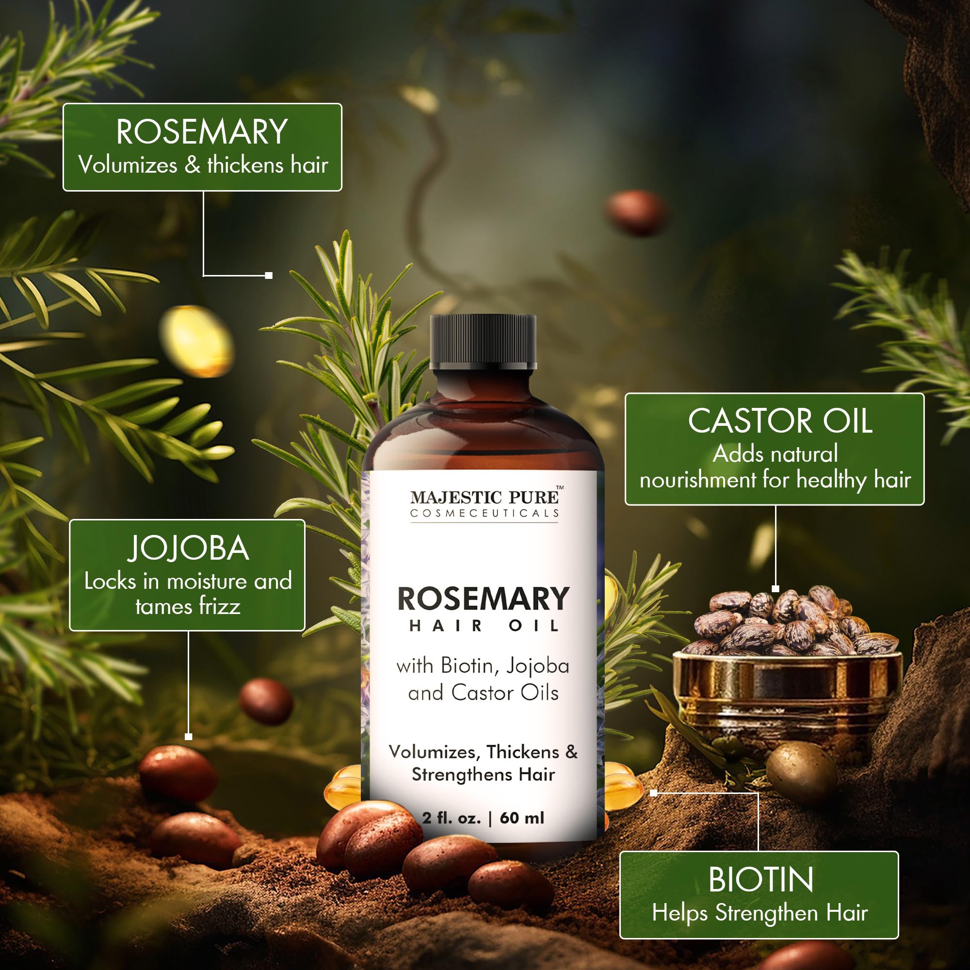 Foto 8 pulgar | Aceite Capilar Majestic Pure Rosemary Con Biotina Para El Crecimiento Del Cabello, 60 Ml - Venta Internacional.