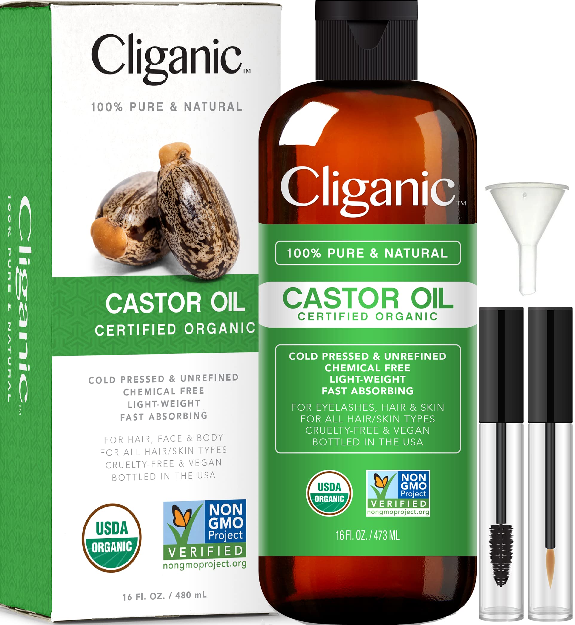 Foto 2 pulgar | Aceite de Ricino Cliganic 473 ml-Venta Internacional