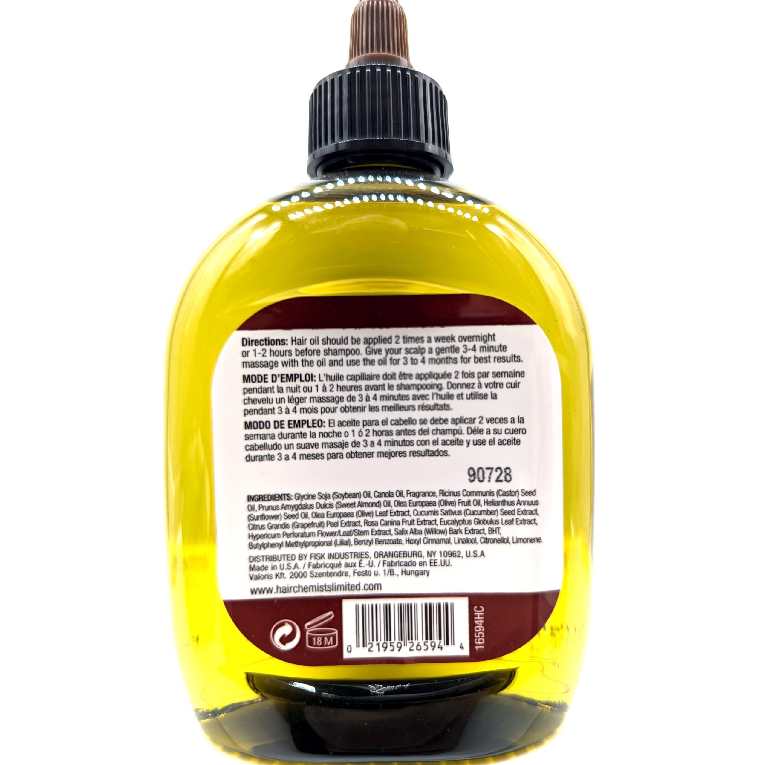 Foto 3 pulgar | Aceite Capilar Hair Chemist Castor Premium, 210 Ml, Fortalecedor - Venta Internacional.