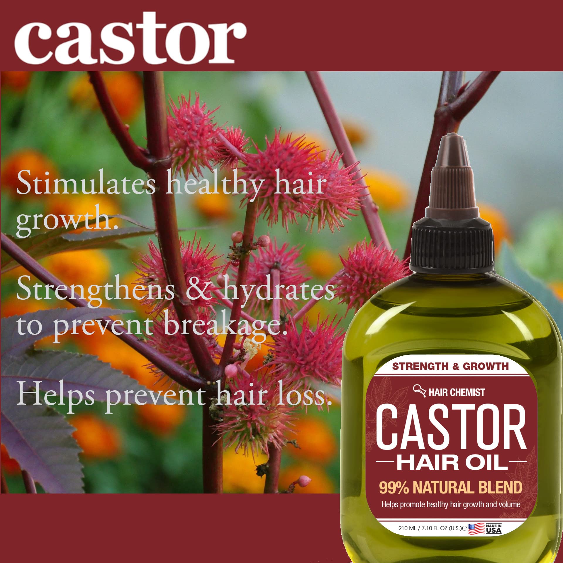 Foto 5 pulgar | Aceite Capilar Hair Chemist Castor Premium, 210 Ml, Fortalecedor - Venta Internacional.