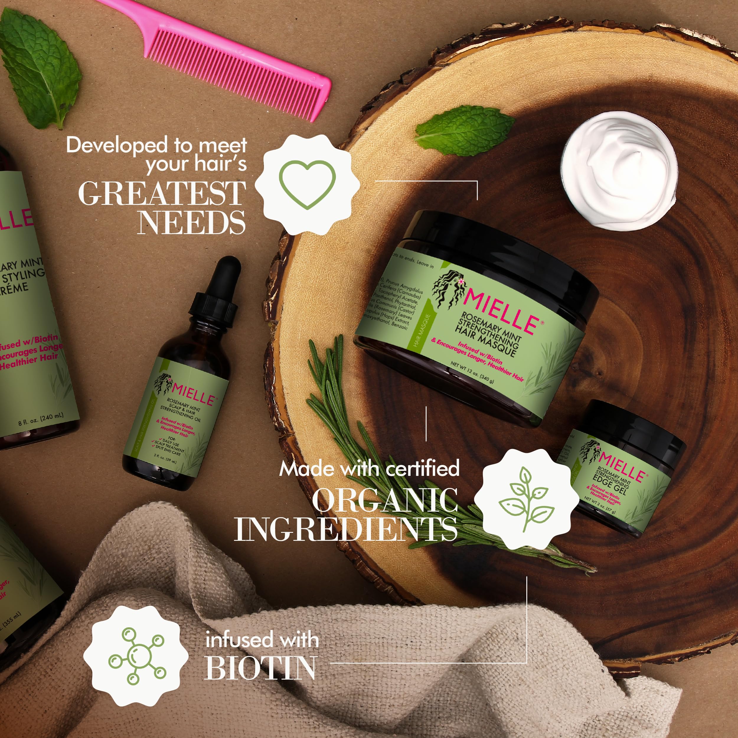 Foto 7 pulgar | Mascarilla Capilar Mielle Organics Rosemary Mint Strengthening 350 Ml - Venta Internacional.