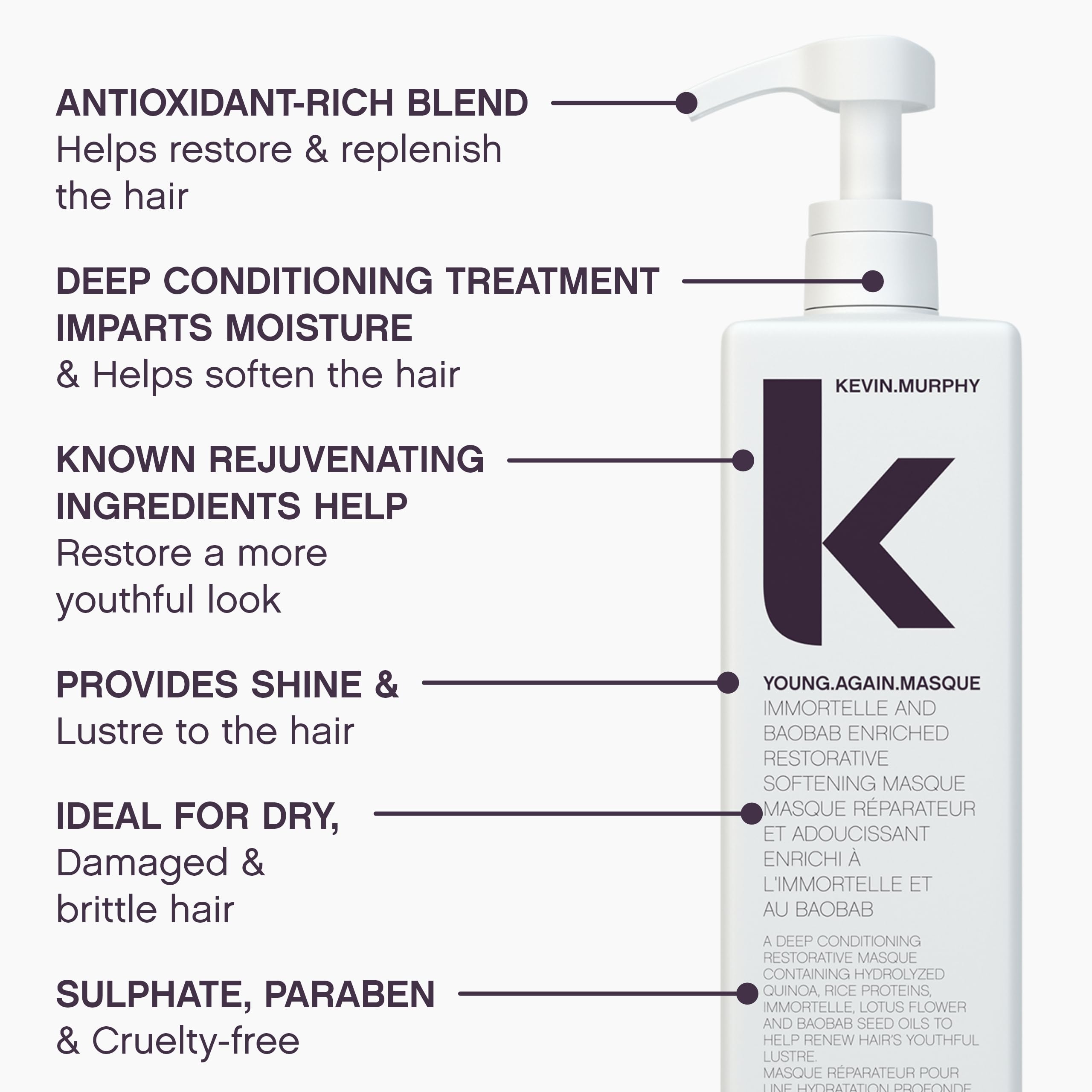 Foto 5 pulgar | Mascarilla Facial Kevin Murphy Young Again 1l - Venta Internacional.