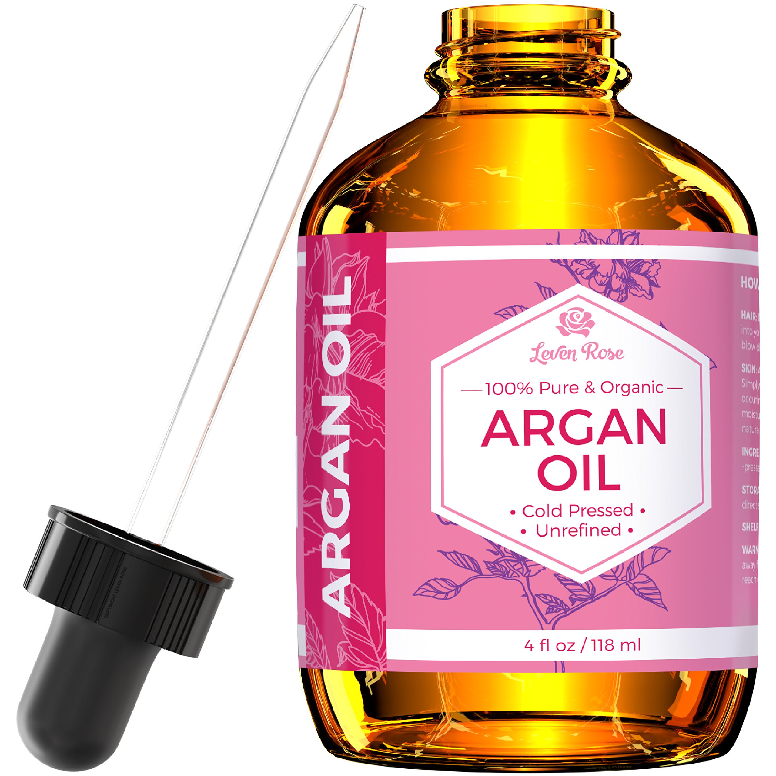 Foto 2 pulgar | Aceite De Argán Leven Rose, 100% Puro, Marroquí, Prensado En Frío, 120 Ml - Venta Internacional.