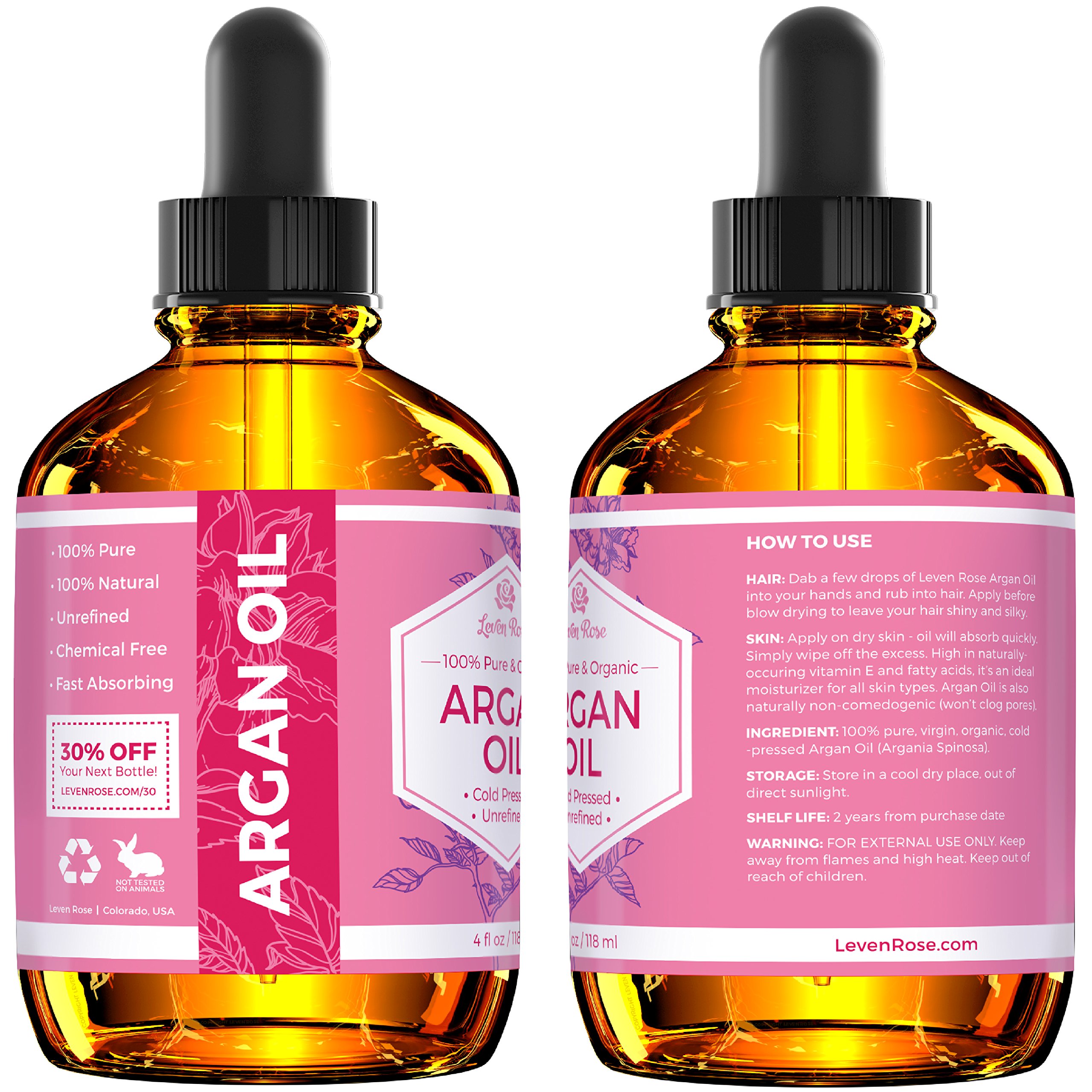 Foto 5 | Aceite De Argán Leven Rose, 100% Puro, Marroquí, Prensado En Frío, 120 Ml - Venta Internacional.