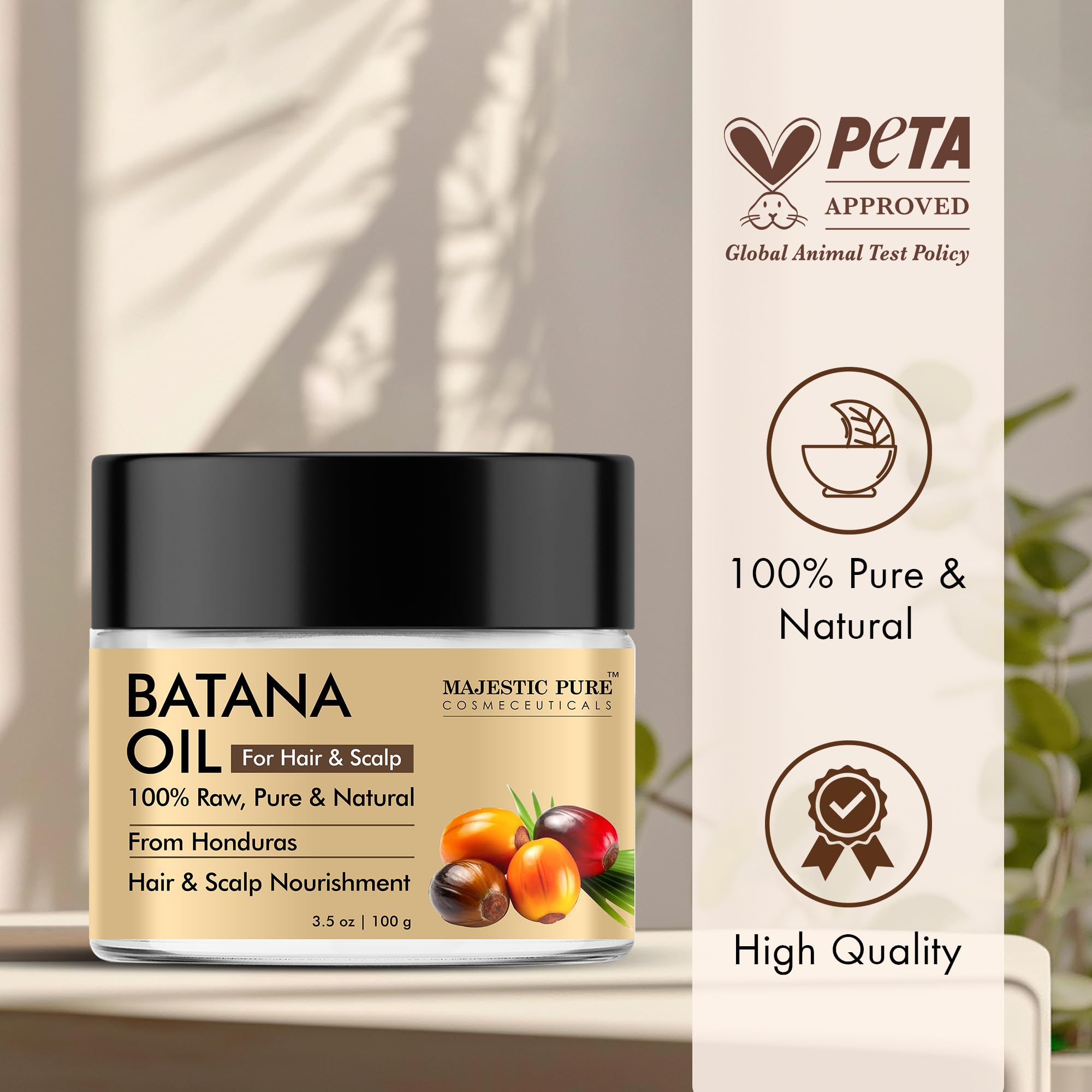 Foto 4 | Manteca Batana Majestic Pure Para El Crecimiento Del Cabello, 100 Ml - Venta Internacional.