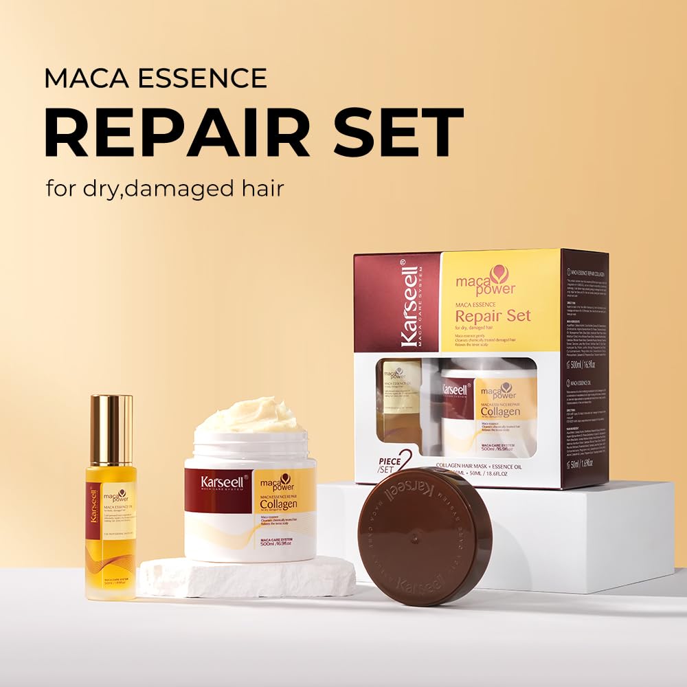 Foto 2 | Set De Tratamiento Capilar Karseell Collagen Con Mascarilla Capilar Y Aceite De Argán - Venta Internacional.