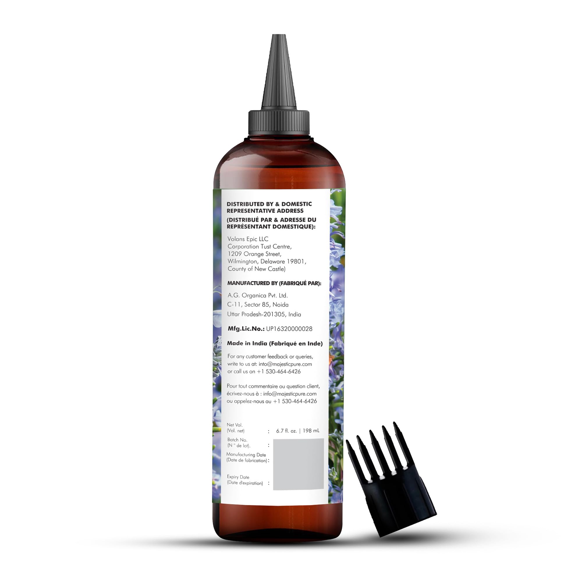Foto 4 pulgar | Aceite De Romero Majestic Pure Para El Crecimiento Del Cabello, 200 Ml Con Biotina - Venta Internacional.