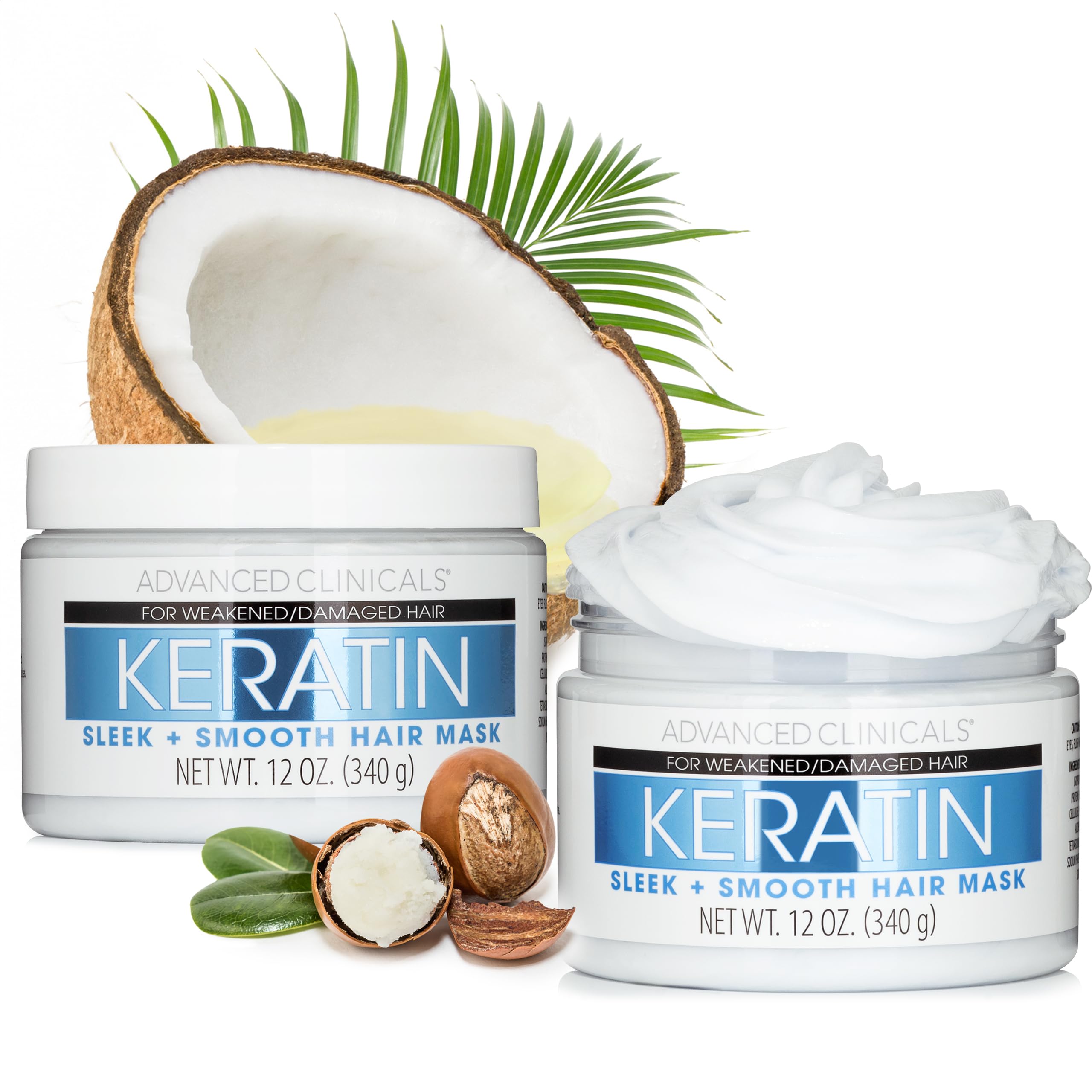 Mascarilla Capilar, Tratamiento Advanced Clinicals Keratin, 360 Ml, Paquete De 2 - Venta Internacional.