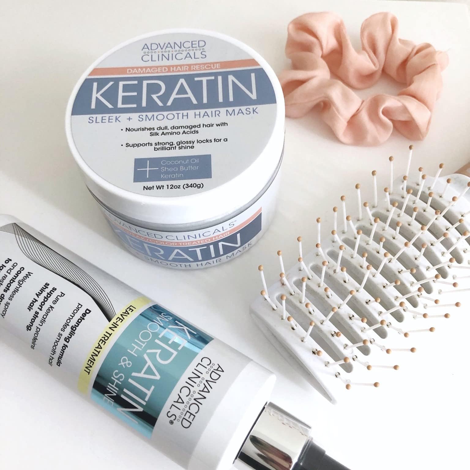 Foto 7 pulgar | Mascarilla Capilar, Tratamiento Advanced Clinicals Keratin, 360 Ml, Paquete De 2 - Venta Internacional.