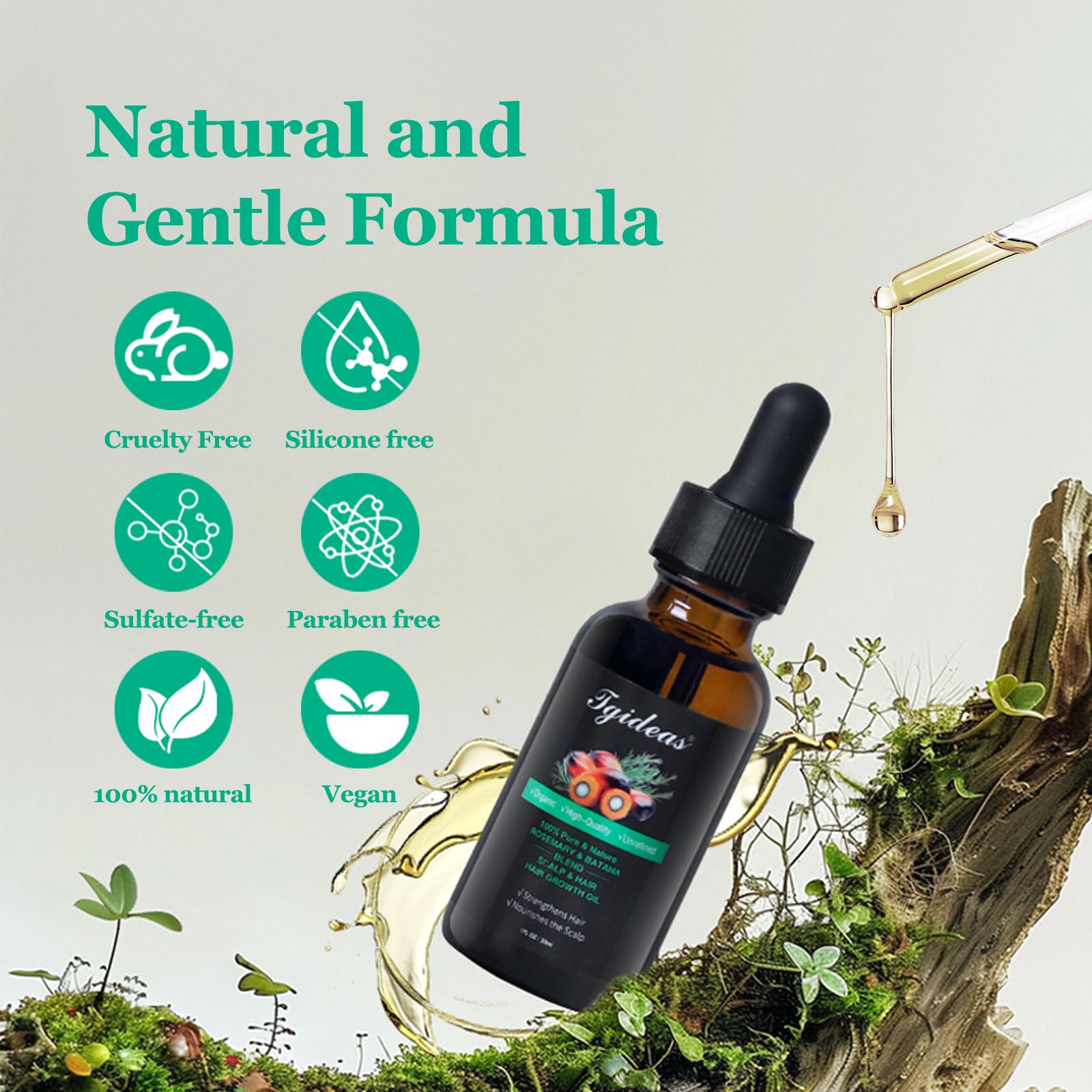 Foto 6 pulgar | Aceite Para El Crecimiento Del Cabello Tideas Organic Rosemary & Batana, 2 Paquetes - Venta Internacional.