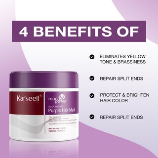 Foto 2 | Mascarilla Capilar Karseell Maca Power Purple Neutraliza El Latón 500ml - Venta Internacional.