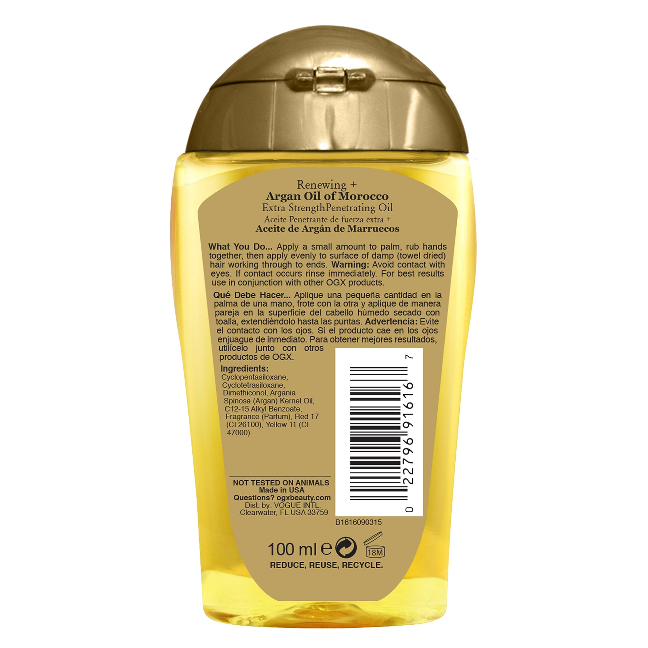 Foto 4 pulgar | Tratamiento Capilar Ogx Extra Strength Con Aceite De Argán, 100 Ml - Venta Internacional.