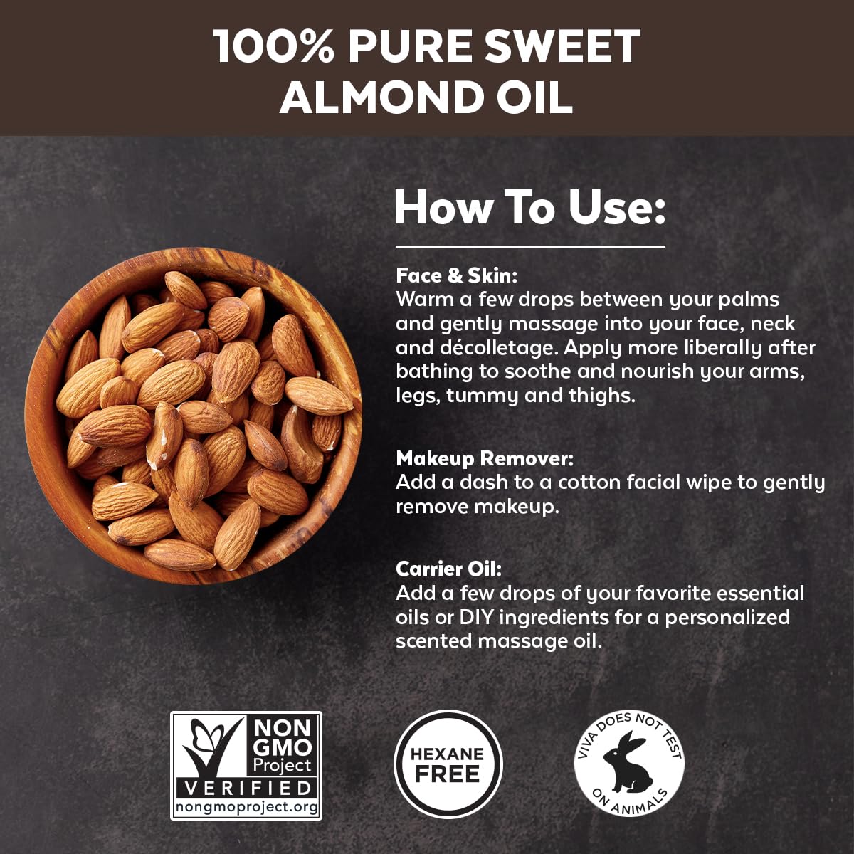 Foto 4 pulgar | Aceite de Almendras Viva Naturals 480 Ml - Venta Internacional