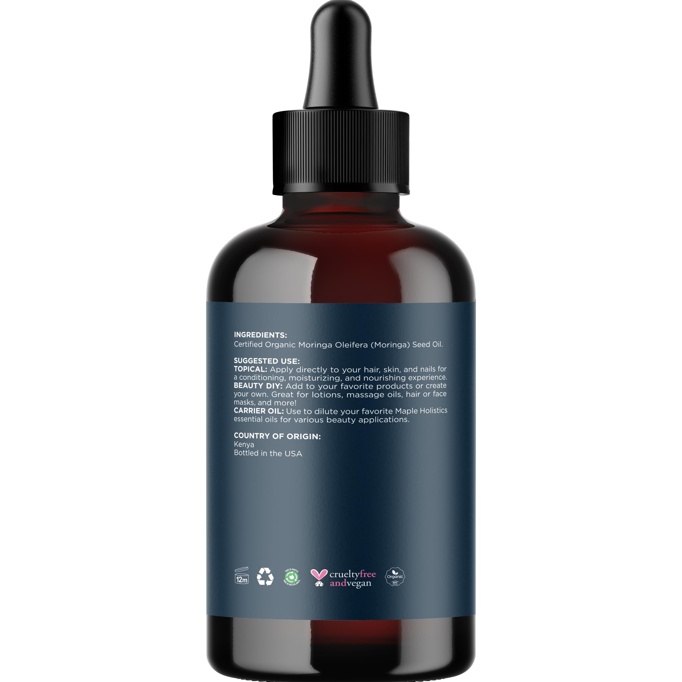Foto 3 pulgar | Aceite De Moringa Orgánico Maple Holistics Para Cabello Y Piel, 120 Ml - Venta Internacional.