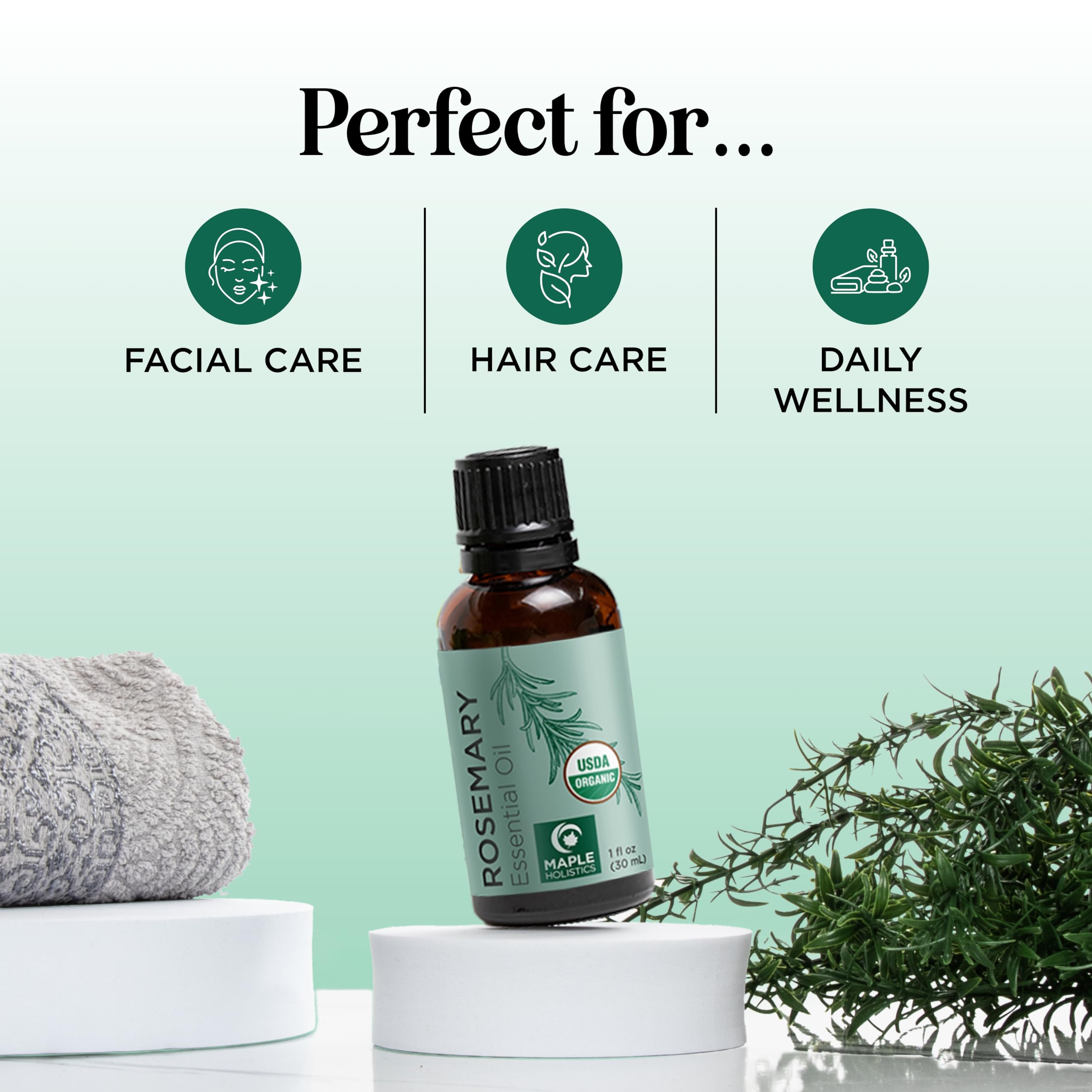 Foto 7 pulgar | Aceite De Romero Orgánico Maple Holistics Para Cabello, Piel Y Uñas - Venta Internacional.