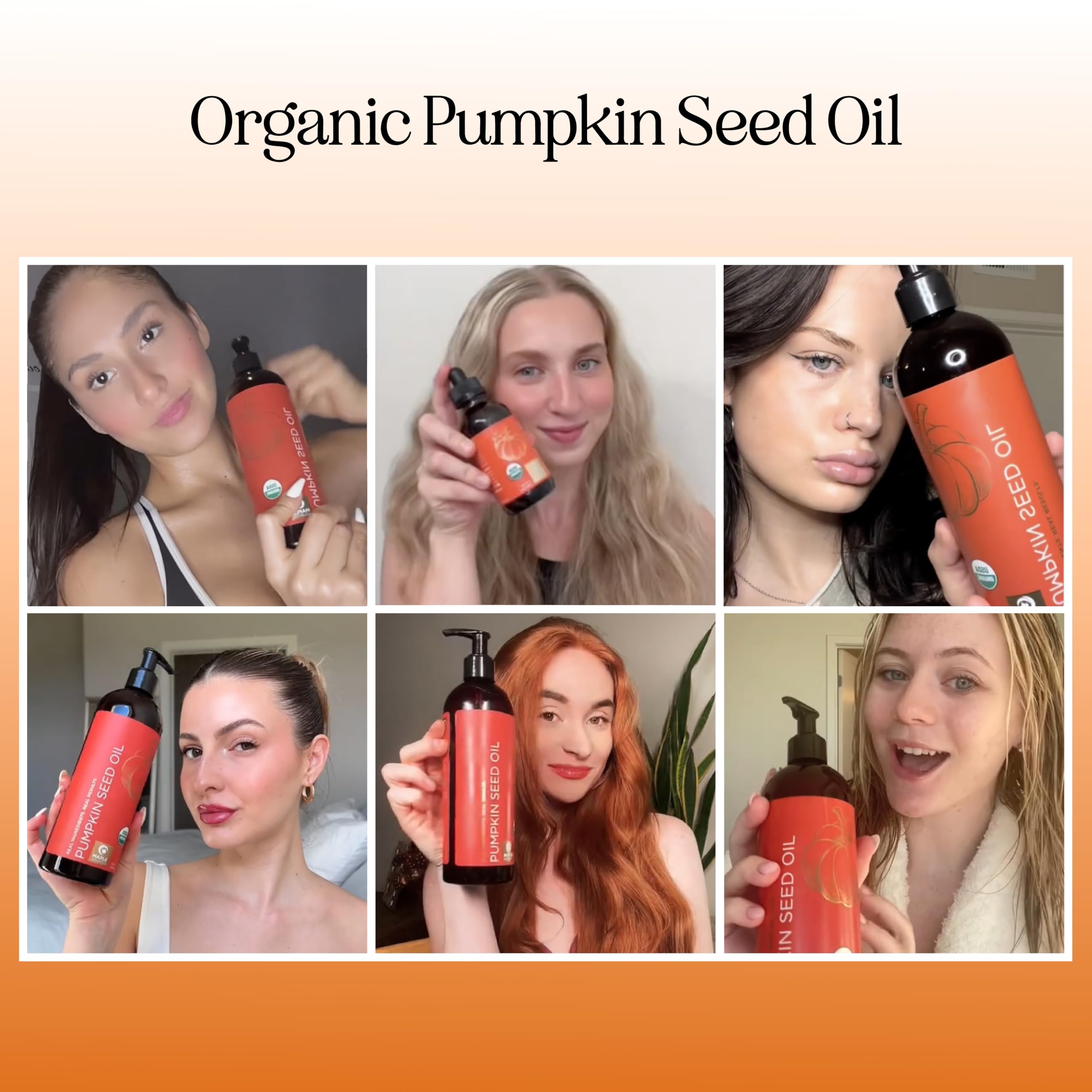 Foto 3 pulgar | Aceite Orgánico De Semillas De Calabaza 100% Puro Para Cabello Y Rostro 480 Ml - Venta Internacional.