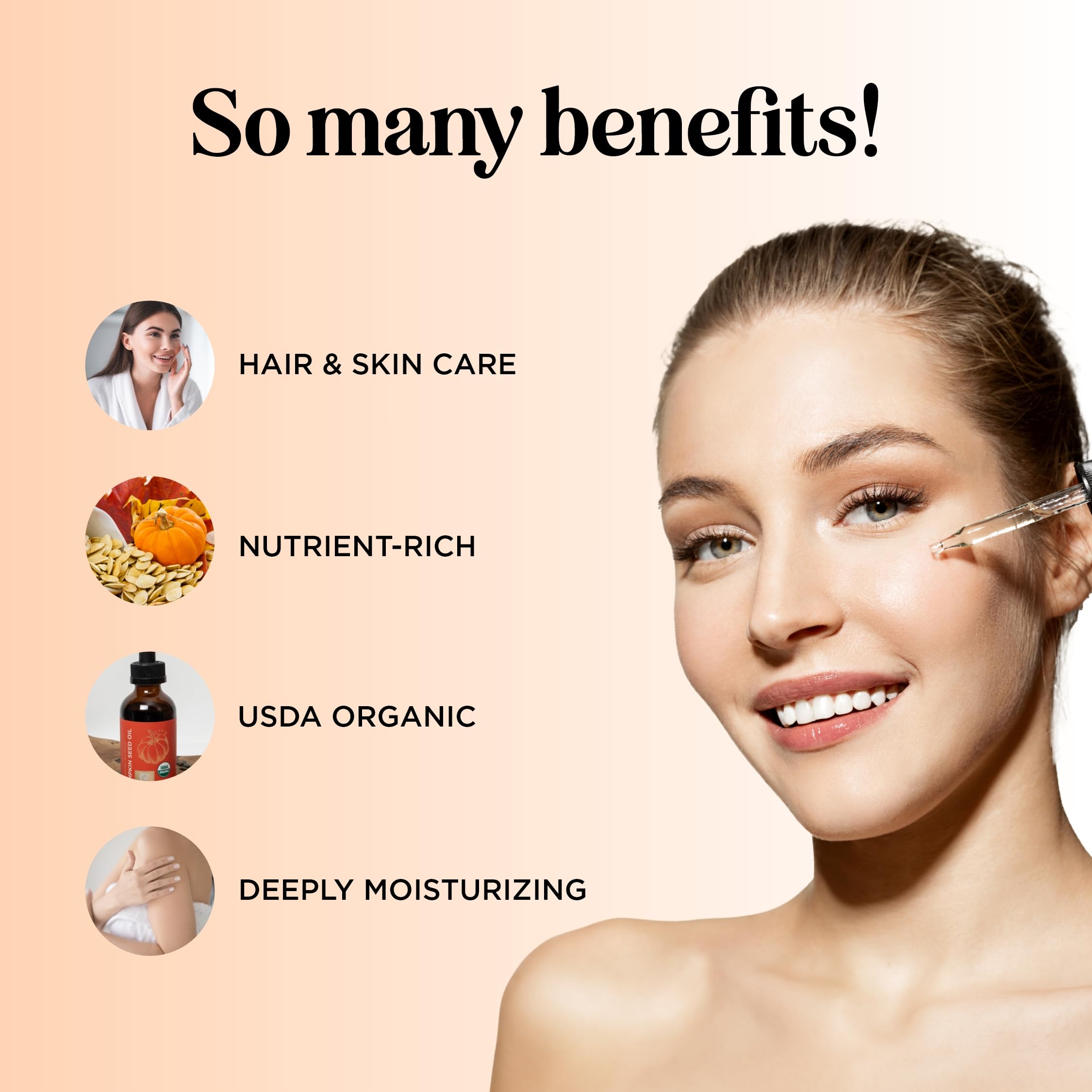 Foto 4 pulgar | Aceite Orgánico De Semillas De Calabaza 100% Puro Para Cabello Y Rostro 480 Ml - Venta Internacional.