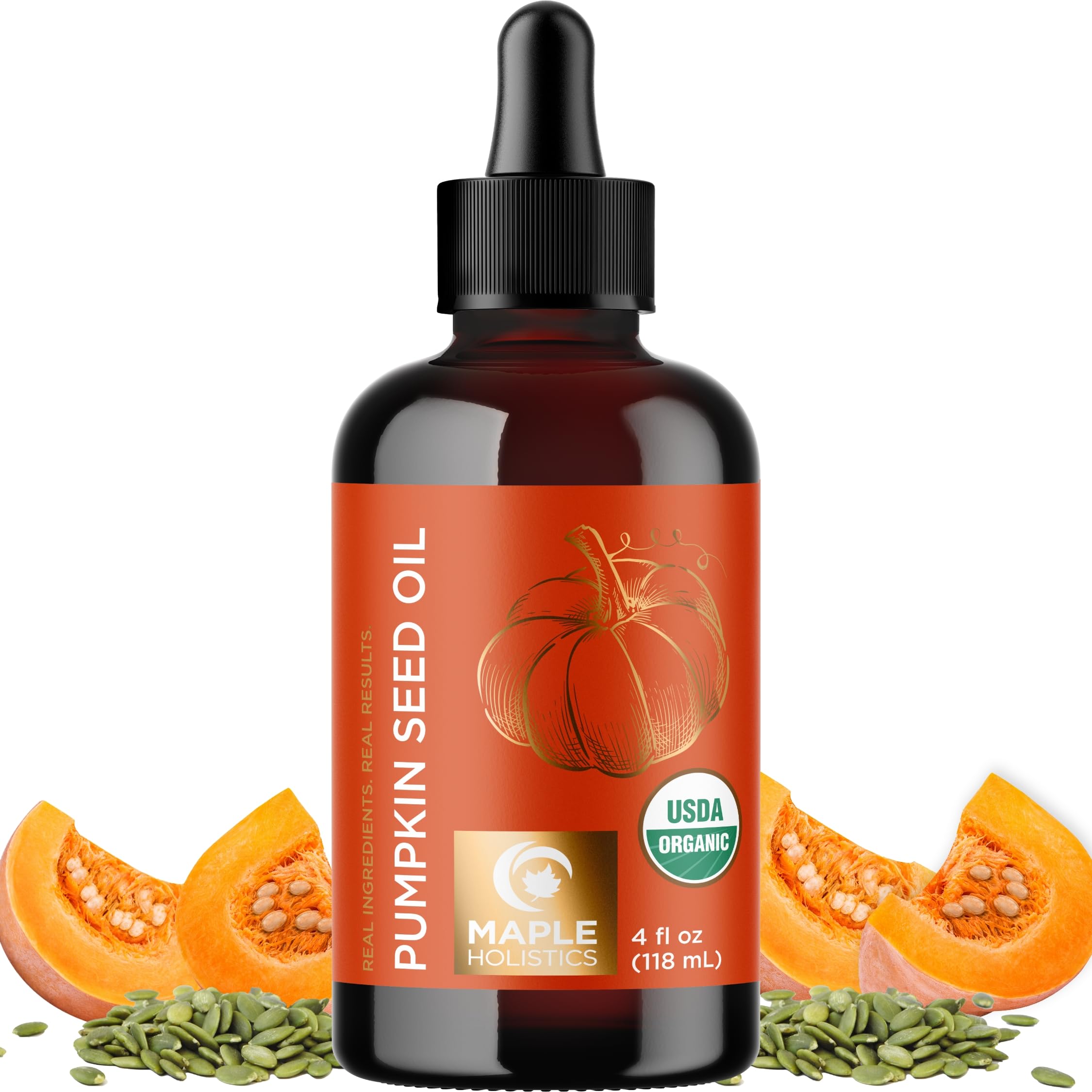 Foto 2 pulgar | Aceite De Semillas De Calabaza Maple Holistics, 100% Orgánico Puro, 120 Ml - Venta Internacional.