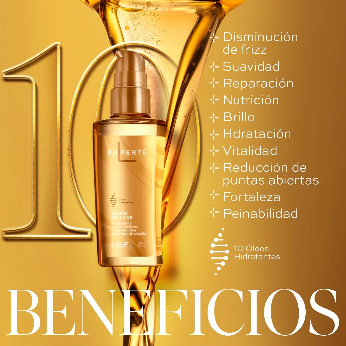 Foto 4 pulgar | Aceite Ligne Experte Elixir De Luxe Para El Cabello L'bel 90ml