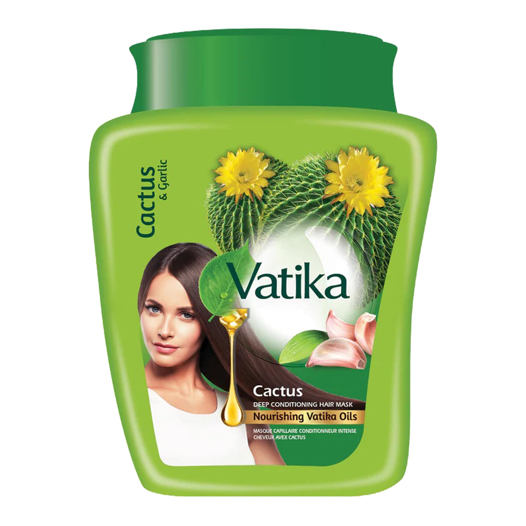 Foto 2 pulgar | Mascarilla Capilar Con Aceite Caliente Vatika Naturals Cactus & Garlic 500 Ml - Venta Internacional.