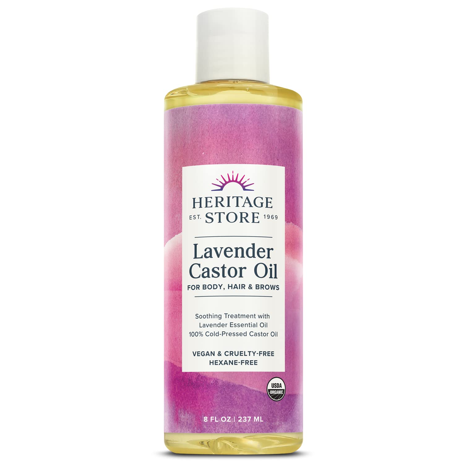 Foto 1 | Aceite De Ricino Heritage Store Lavanda Orgánico 240 Ml Vegano - Venta Internacional.