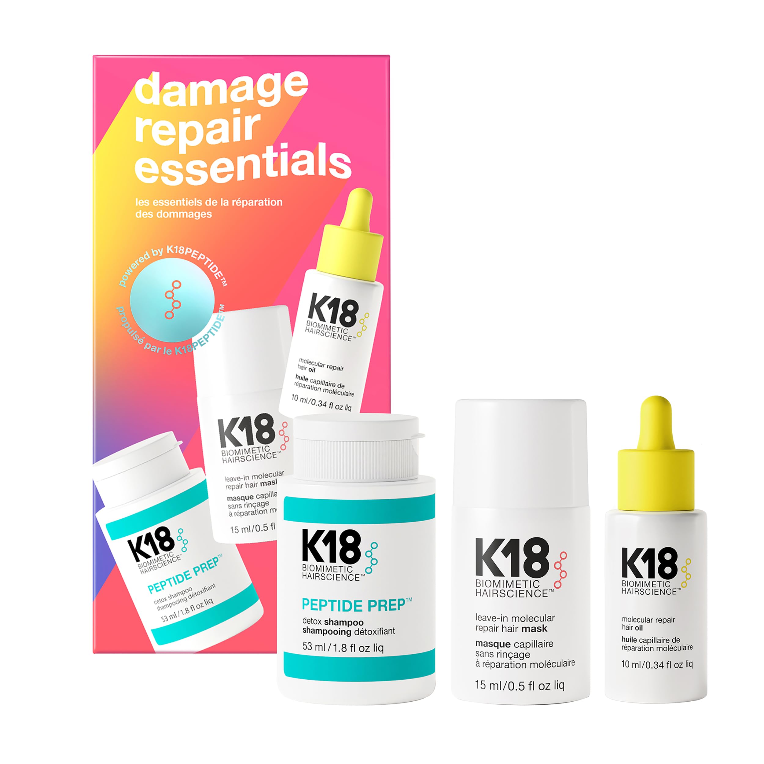 Foto 2 pulgar | Kit De Reparación Capilar K18 Damage Repair Con Minimascarilla Capilar, Aceite Y Champú - Venta Internacional.